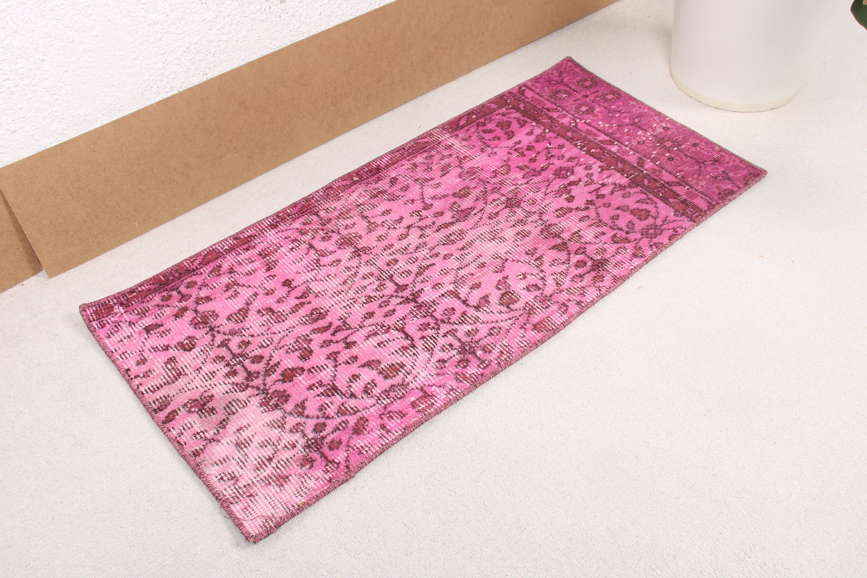 Bath Rugs, Cute Bath Mat Rug, Pink Bedroom Rug, Turkish Rug, 1.5x3.1 ft Small Rug, Vintage Rug, Modern Rugs, Neutral Rugs, Small Area Rugs