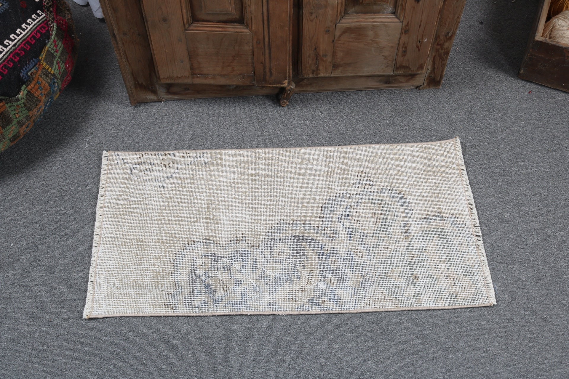 Kapı Paspası Halıları, Mutfak Halısı, Ev Dekorasyonu Halısı, Bej Fas Halıları, Küçük Boho Halıları, Vintage Halı, 1.5x2.9 ft Küçük Halılar, Türk Halısı