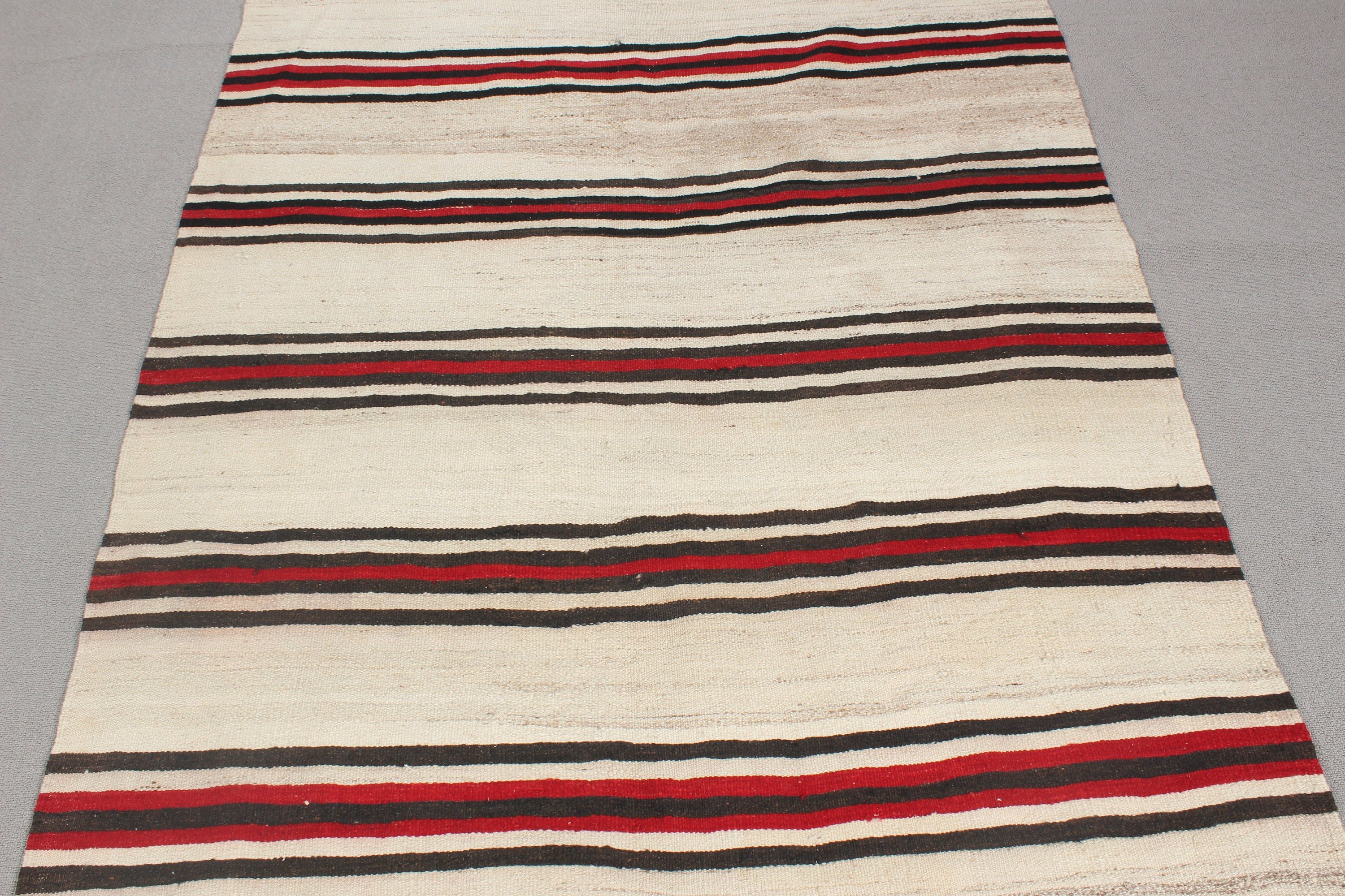 Modern Halılar, Vintage Halı, Türk Halısı, Düz Dokuma Halılar, Bej Mutfak Halısı, Kilim, 4,2x9,5 ft Alan Halısı, Çocuk Halısı, Oushak Alan Halıları