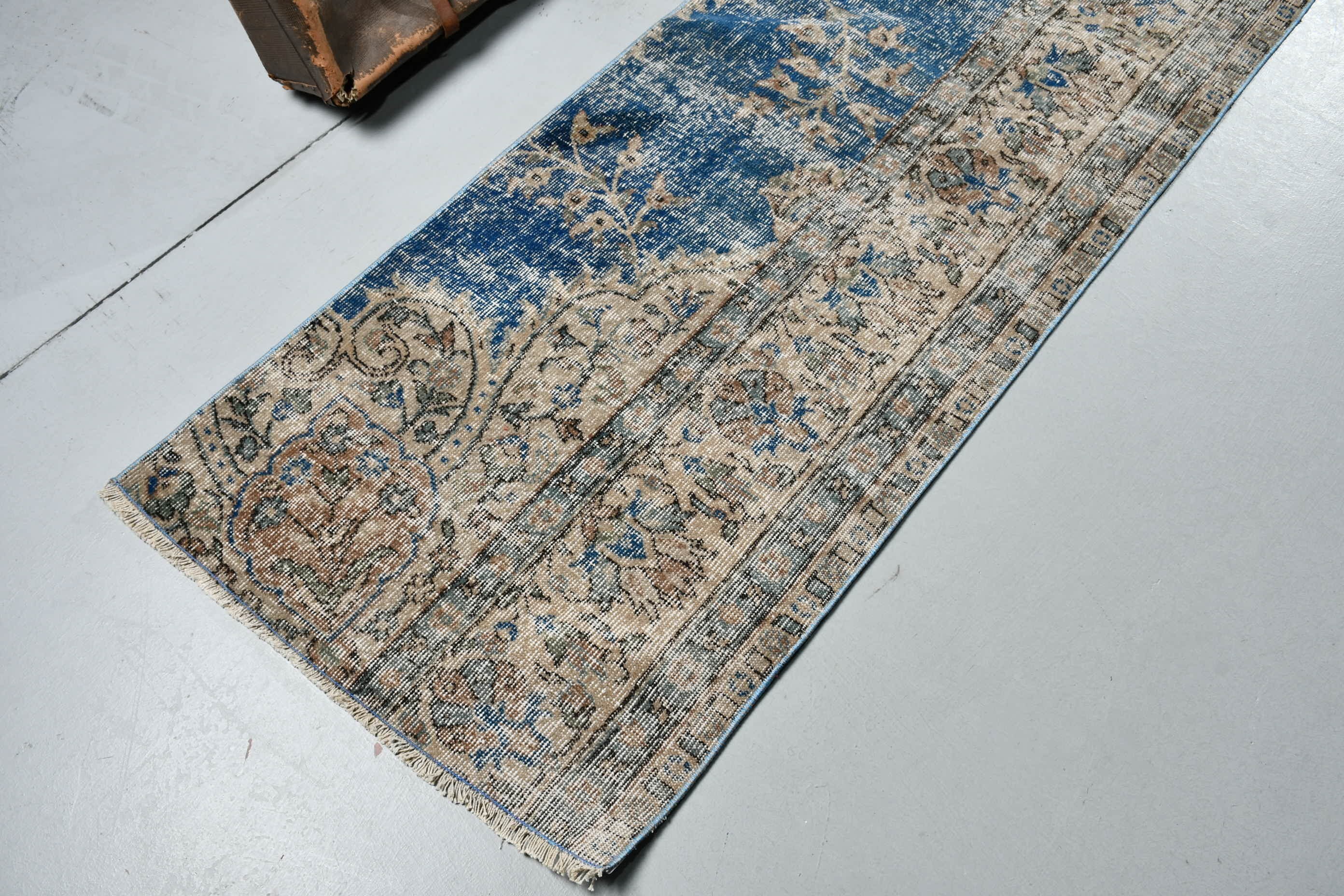 Cool Rug, 2.3x8.2 ft Runner Rug, Stair Rug, Rugs for Runner, Home Decor Rugs, Vintage Rugs, Turkish Rug, Corridor Rug, Blue Wool Rug