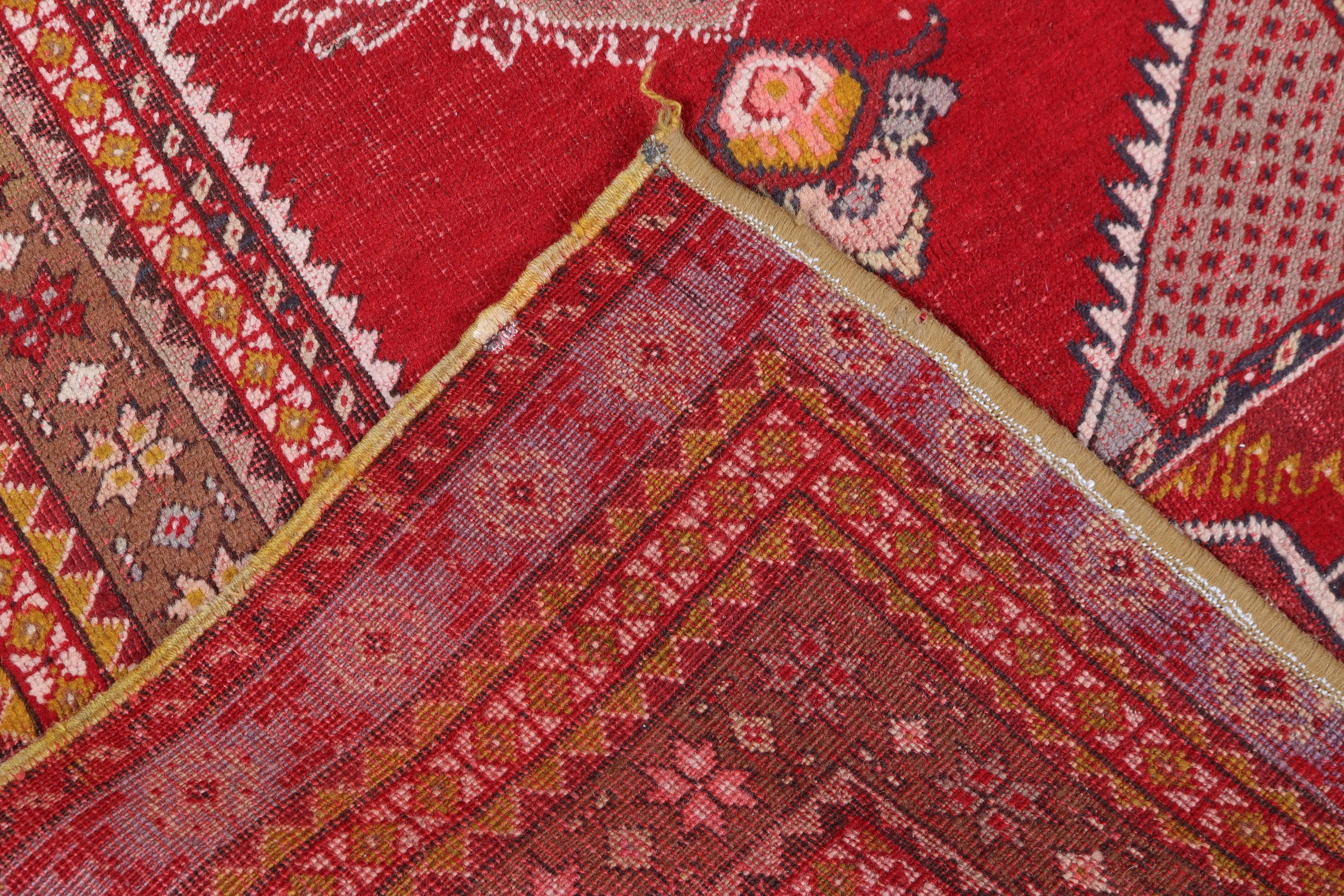 Turkish Rug, 2.8x5.1 ft Small Rugs, Bath Rug, Red Luxury Rug, Small Vintage Rug, Luxury Rugs, Turkey Rugs, Vintage Rug, Neutral Rug