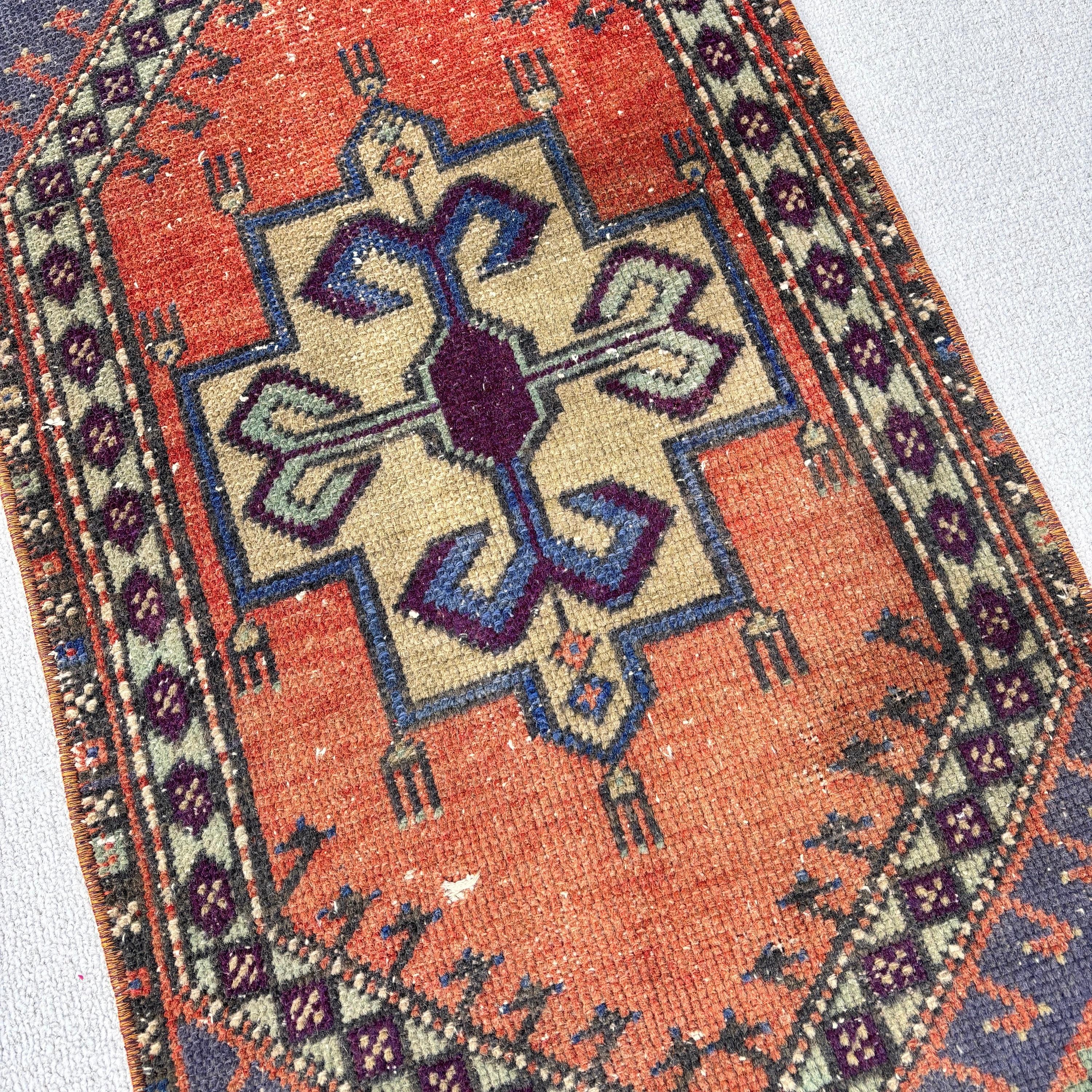 Kapı Paspası Halısı, Çocuk Halıları, Aztek Halısı, Kahverengi Oryantal Halılar, Oushak Halıları, 1.2x2.4 ft Küçük Halılar, Vintage Halılar, Türk Halısı