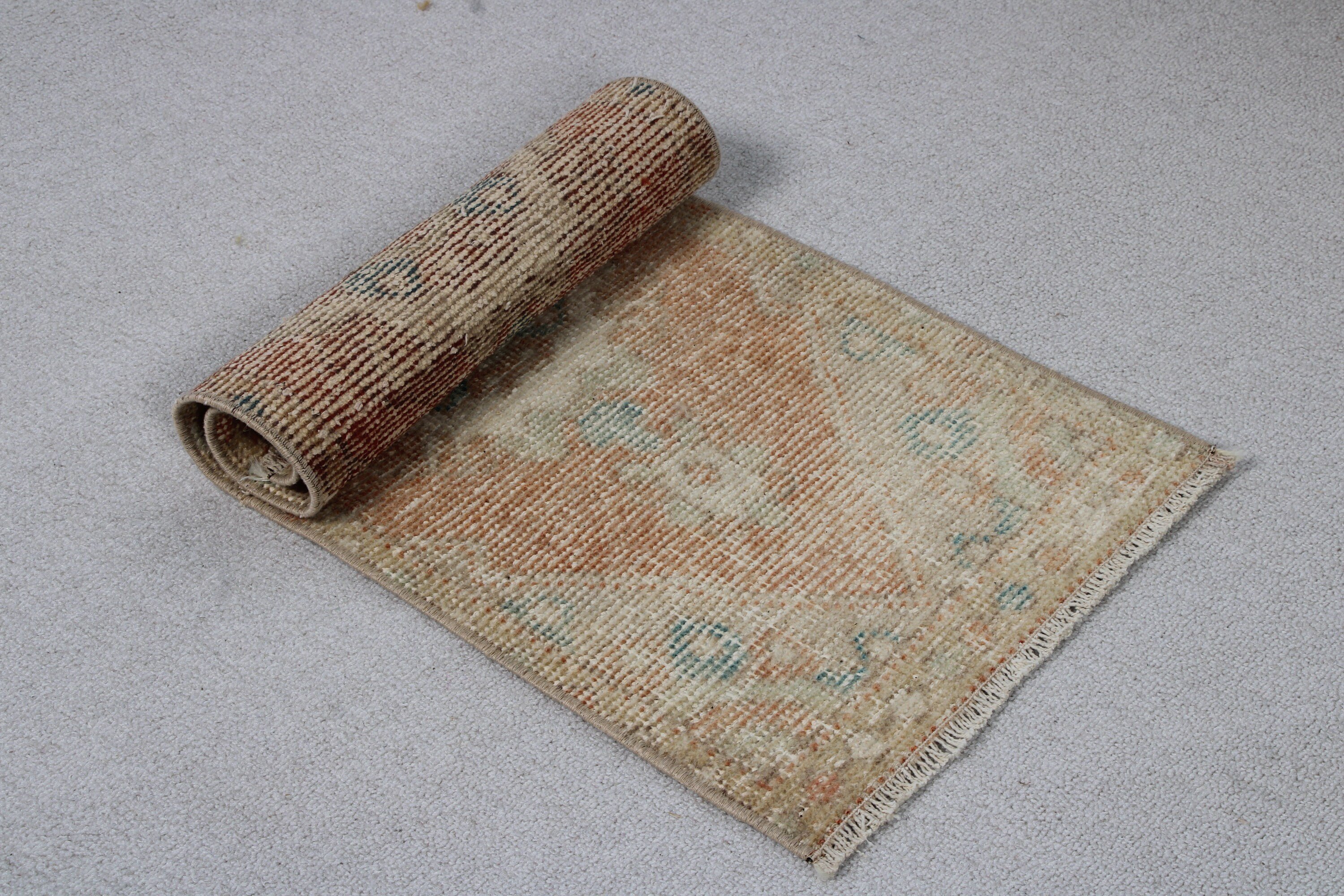 1.2x2.9 ft Küçük Halılar, Mutfak Halısı, Türk Halıları, Anadolu Halısı, Ev Dekorasyonu Halısı, Yer Halıları, Vintage Halılar, Çocuk Halısı, Turuncu Yatak Odası Halısı