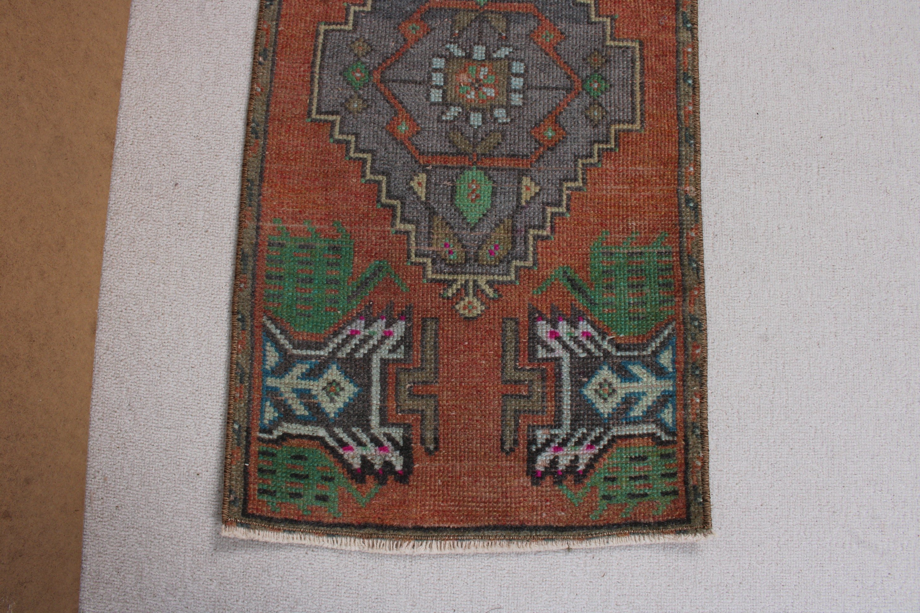 Floor Rugs, Turkish Rugs, Door Mat Rug, Red Oriental Rugs, Anatolian Rug, 1.4x3 ft Small Rugs, Vintage Rugs, Small Area Rugs, Antique Rugs