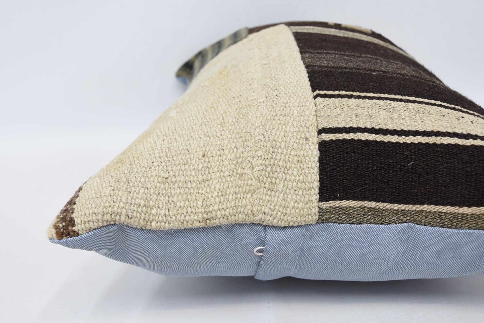 Pillow for Couch, Kilim Pillow, Ethnical Kilim Rug Pillow, 16"x24" Brown Cushion Cover, Ottoman Pillow Cover, Authentic Pillow Sham