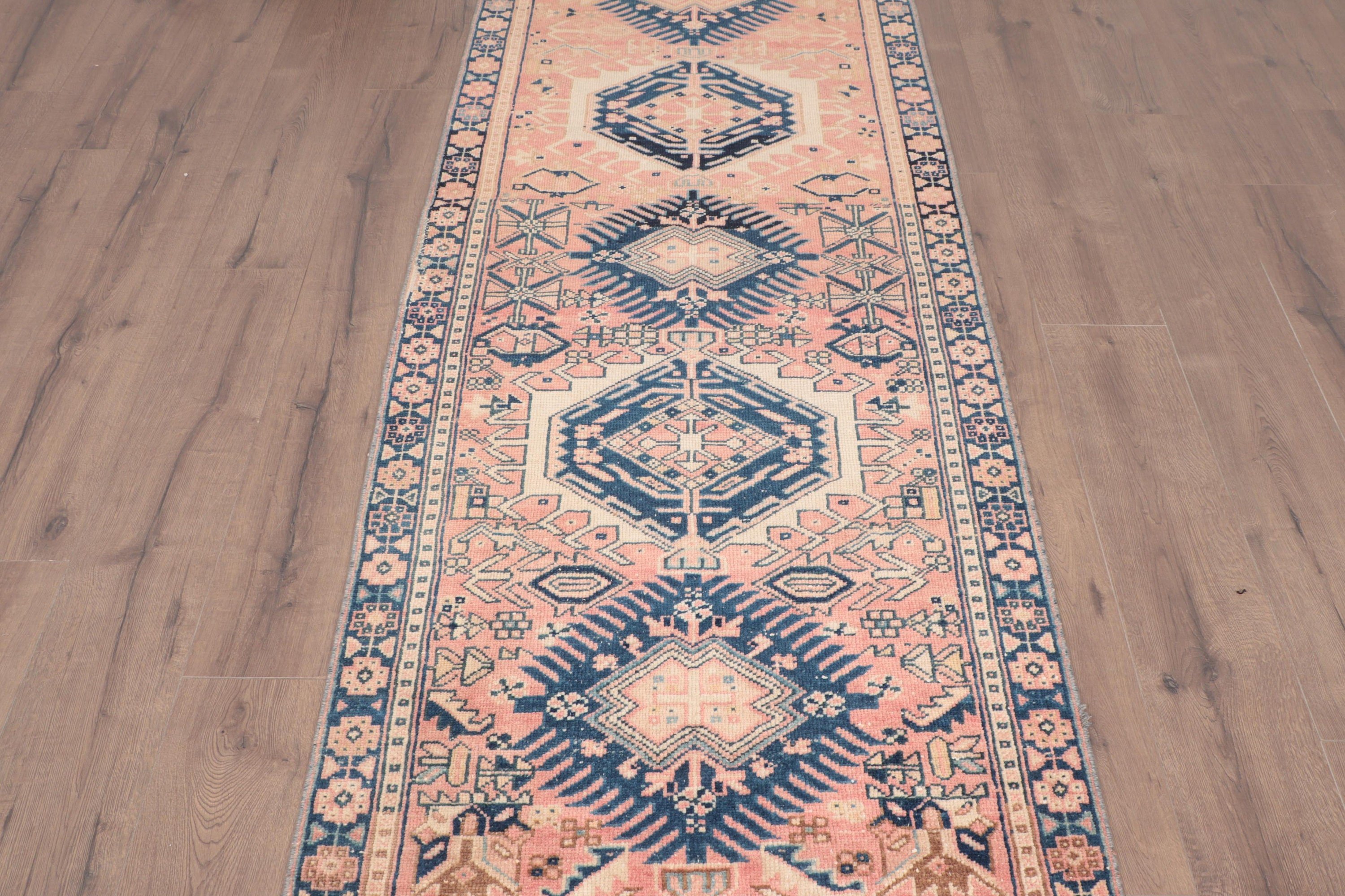 Ev Dekor Halısı, Beni Ourain Runner Halısı, Koridor Halıları, Modern Halı, 2.9x12.6 ft Runner Halıları, Türk Halısı, Vintage Halılar, Pembe Havalı Halı