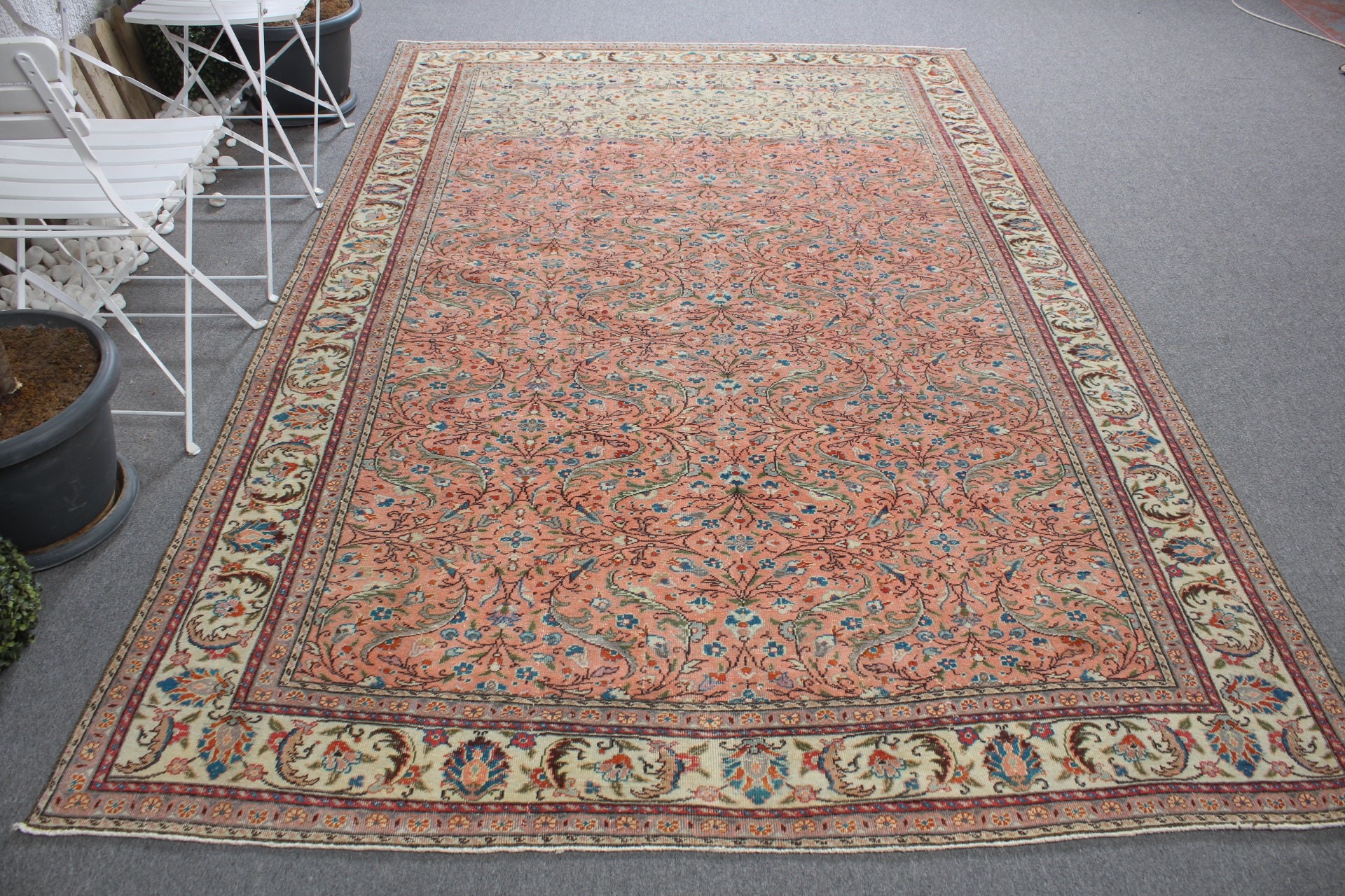 Sessiz Halı, Oturma Odası Halıları, Türk Halısı, Oryantal Halılar, Salon Halısı, Vintage Halılar, Pembe 5.9x9.8 ft Büyük Halılar