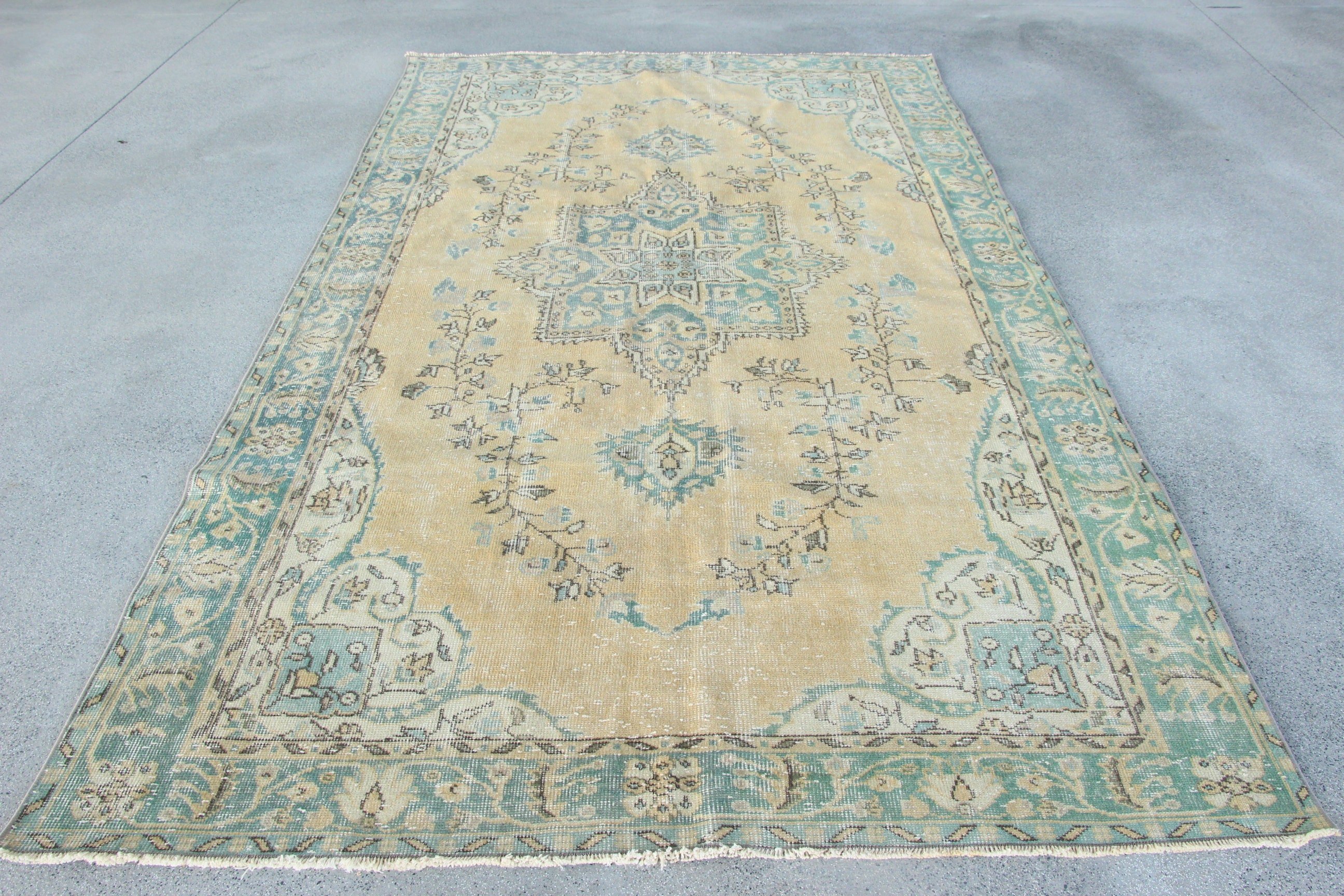 Vintage Halılar, Oryantal Halı, Nötr Halı, Büyük Boho Halılar, Turuncu Geometrik Halı, Etnik Halı, 5,6x9,8 ft Büyük Halı, Salon Halıları, Türk Halıları