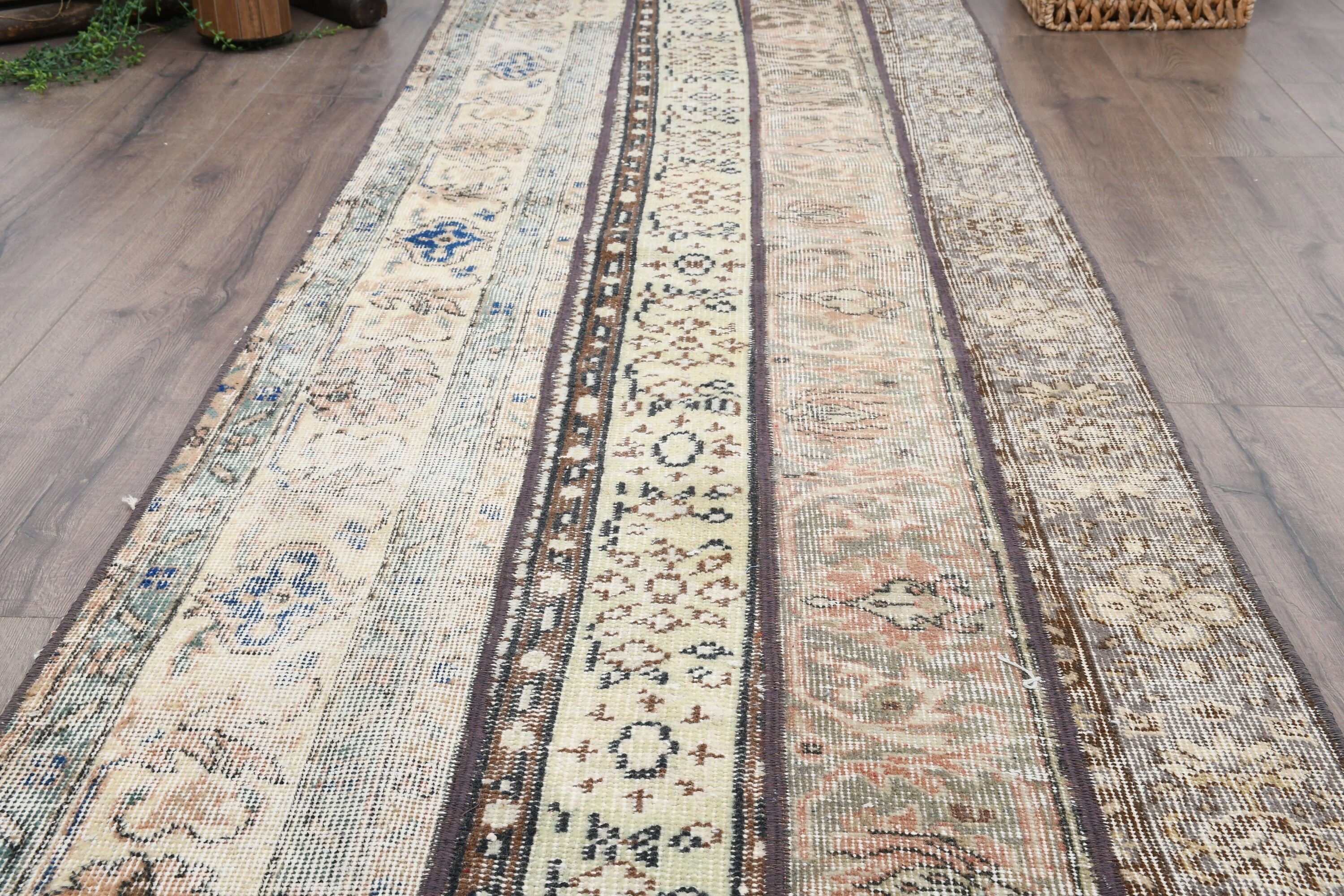 Corridor Rug, Home Decor Rug, 2.7x8.3 ft Runner Rugs, Rugs for Hallway, Dorm Rug, Beige Antique Rug, Turkish Rugs, Vintage Rugs, Floor Rug