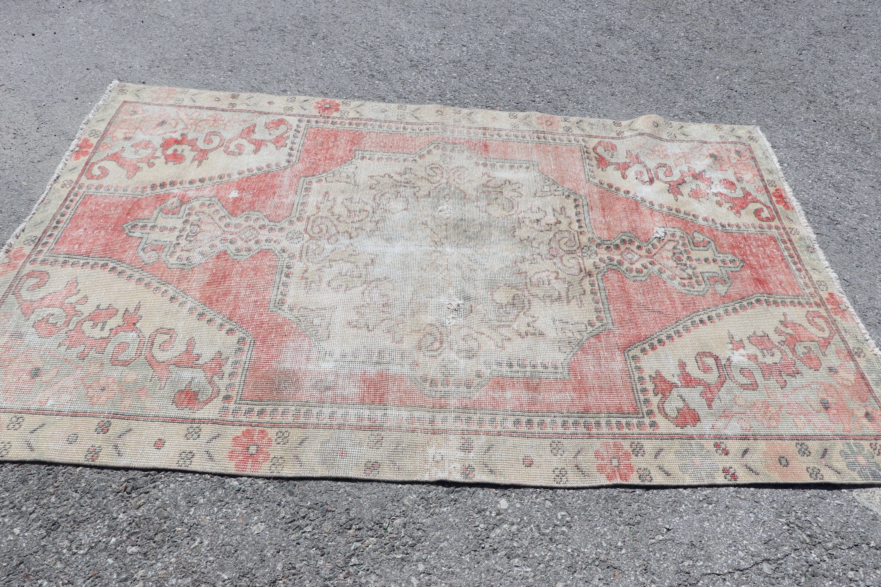 Rugs for Nursery, Oushak Rugs, Dining Room Rug, Nursery Rug, Turkish Rug, Vintage Rug, Moroccan Rug, Red Antique Rug, 4.5x7.1 ft Area Rug