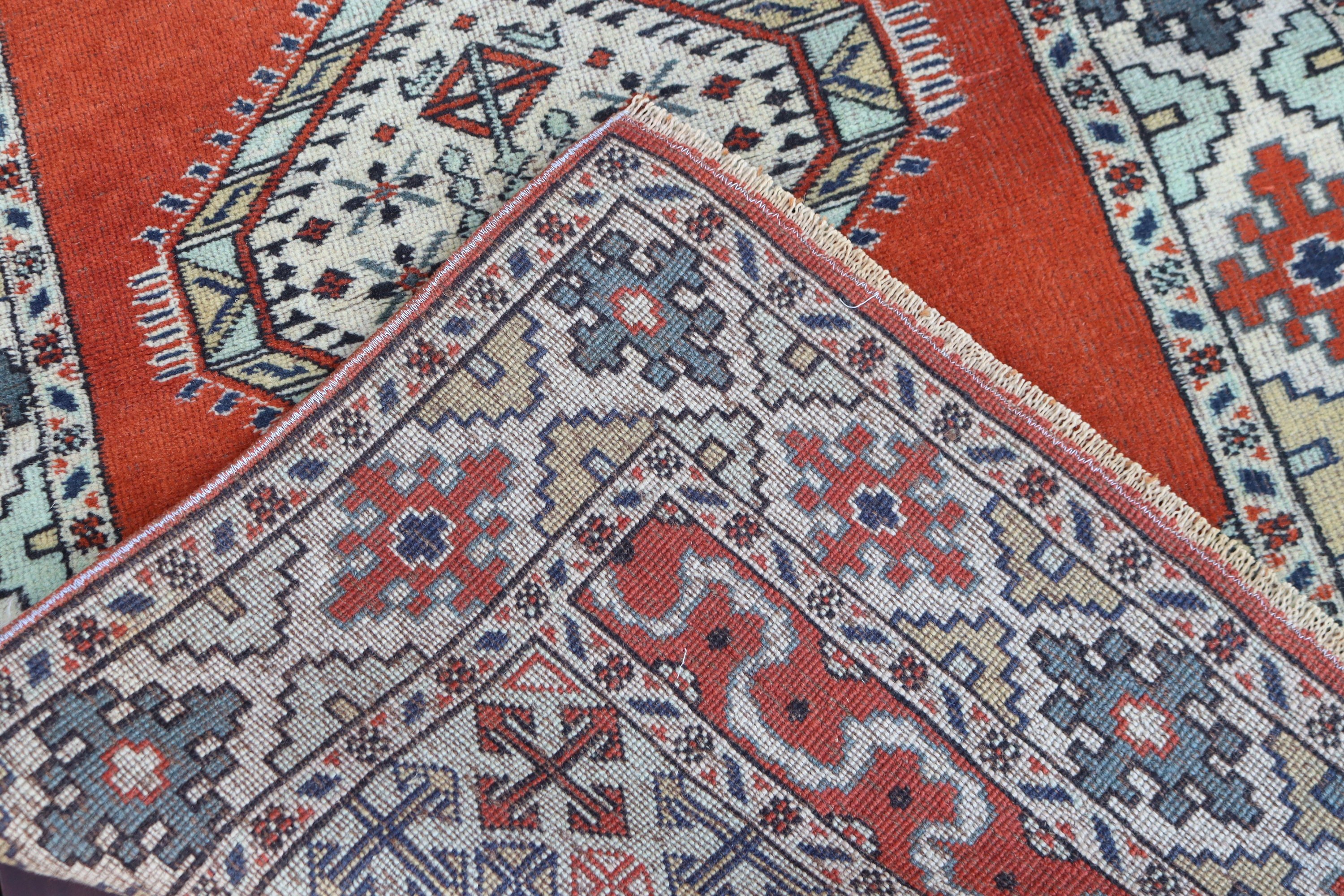 Rugs for Small Boho, Wall Hanging Rug, Boho Rugs, Neutral Rugs, Vintage Rugs, 2.6x4.8 ft Small Rugs, Turkish Rug, Orange Bedroom Rug