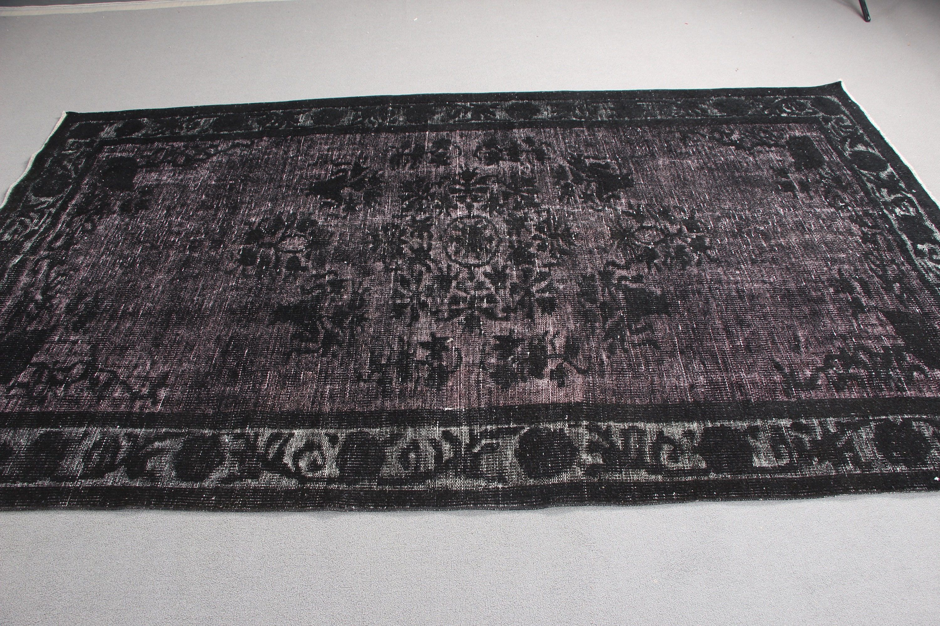 Oriental Rug, Handwoven Rugs, Bedroom Rugs, Black Anatolian Rugs, 5.4x9.2 ft Large Rugs, Turkish Rug, Dining Room Rugs, Vintage Rug