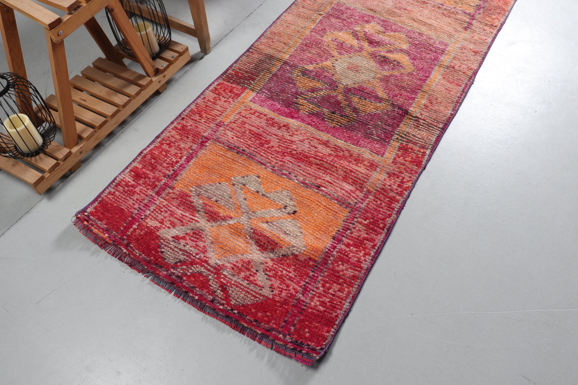 Oushak Rugs, Turkish Rugs, Orange Moroccan Rugs, Oriental Rugs, Vintage Rug, 2.8x8.6 ft Runner Rugs, Flatweave Rug, Stair Rug, Hallway Rugs