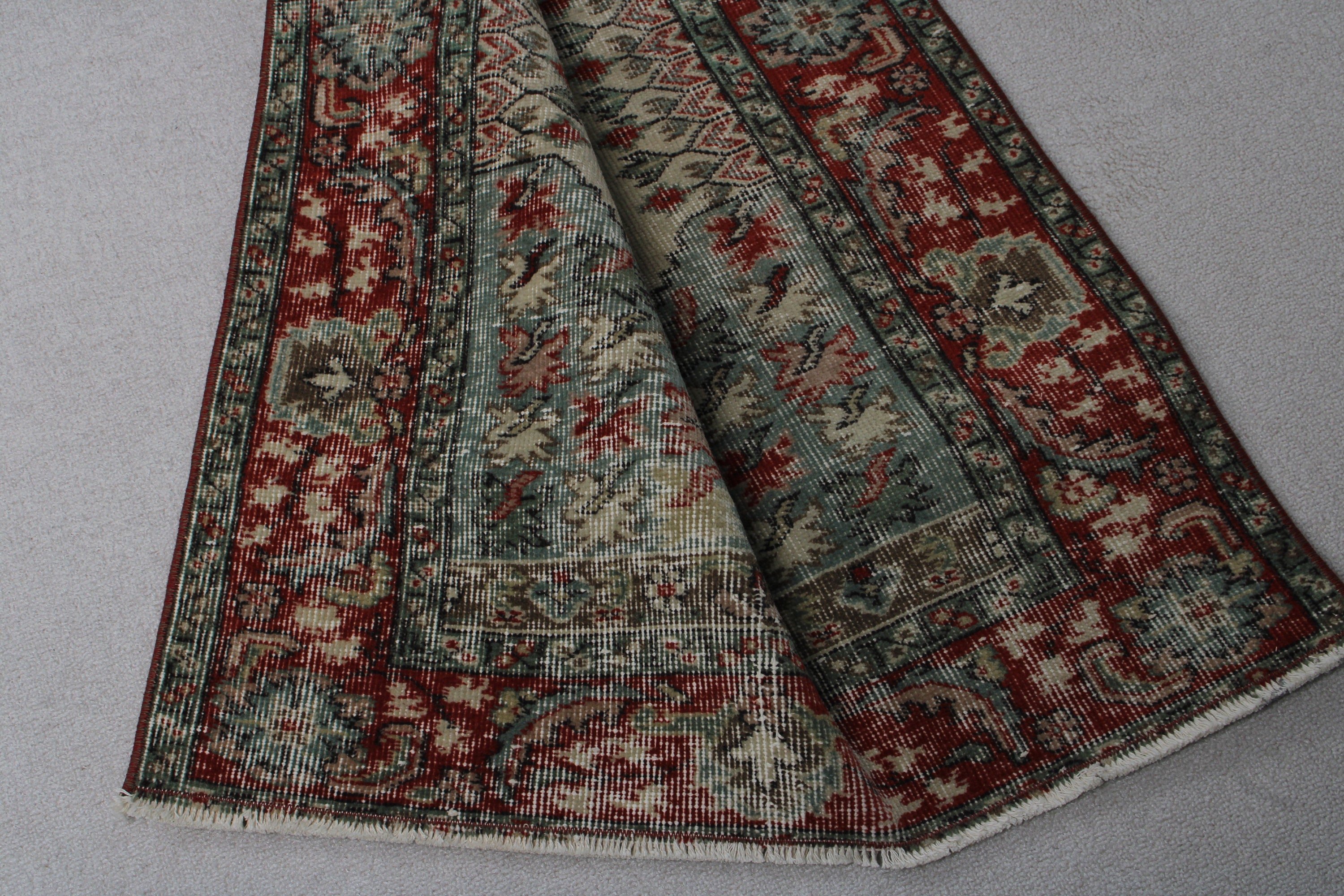 Uzun Yolluk Halıları, Ev Dekorasyonu Halıları, Kırmızı Düz ​​Dokuma Halı, 2.7x12.5 ft Runner Halısı, Yün Halısı, Vintage Runner Halıları, Türk Halıları, Vintage Halılar