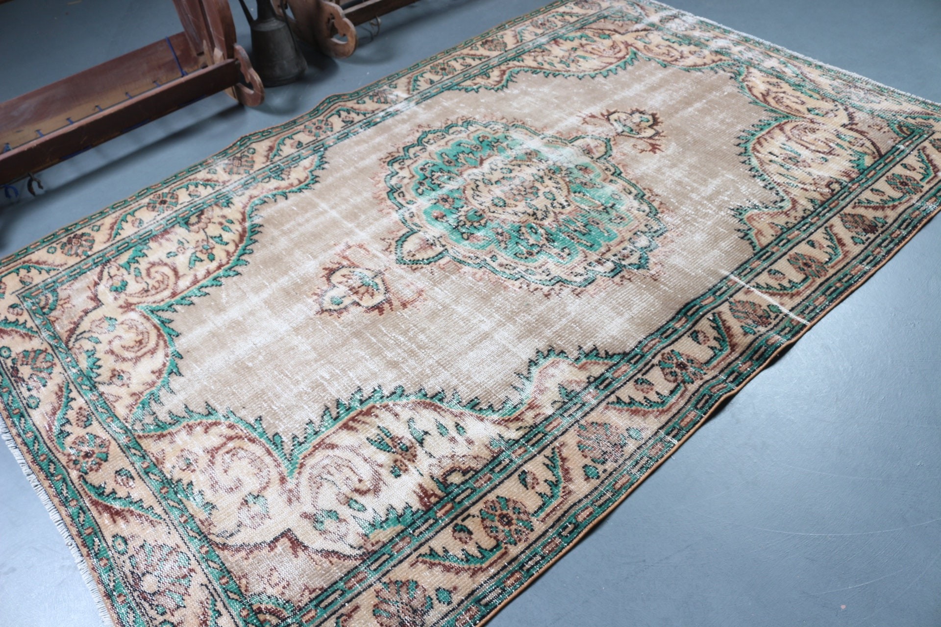 Türk Halıları, 5.5x8.7 ft Büyük Halılar, Soyut Halılar, Yemek Odası Halıları, Vintage Halılar, Yatak Odası Halıları, Mutfak Halıları, Kahverengi Yer Halıları, Havalı Halı