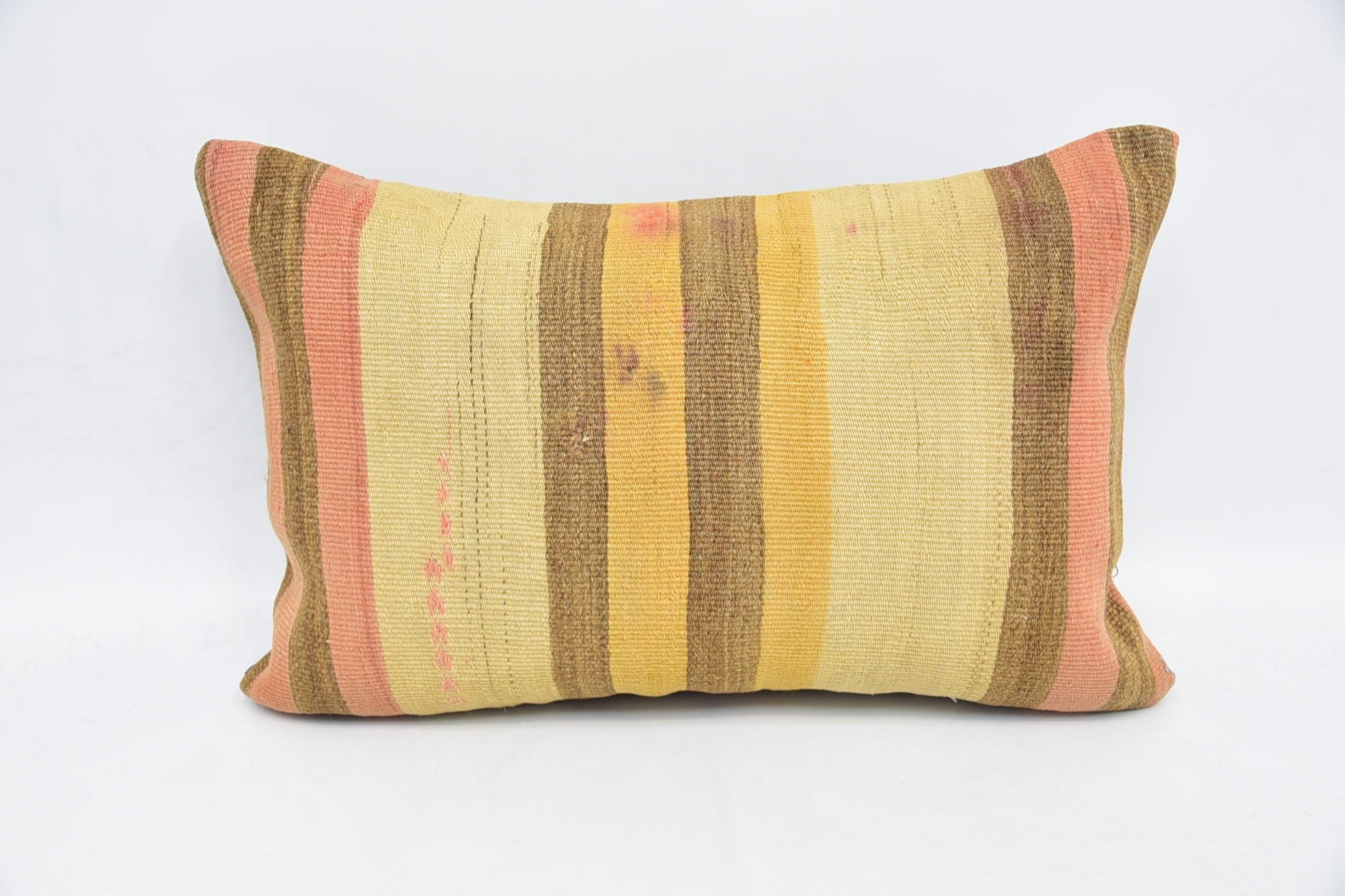 16"x24" Beige Pillow Case, Ethnical Kilim Rug Pillow, Pillow for Sofa, Handmade Throw Pillow Case, Throw Kilim Pillow