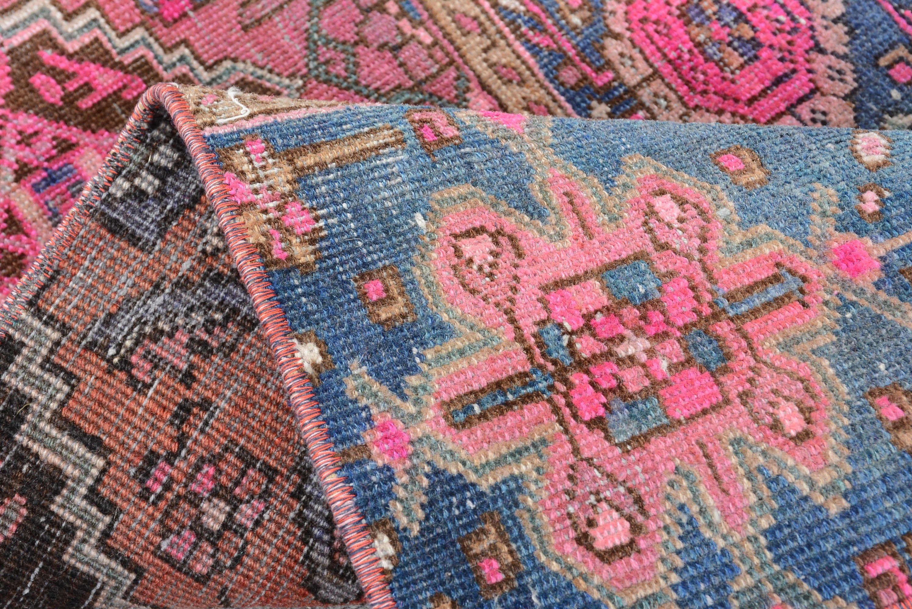 Vintage Rug, Bedroom Rug, Wall Hanging Rug, Car Mat Rug, Oriental Rugs, Pink Antique Rug, Flatweave Rug, Turkish Rugs, 1.6x3.7 ft Small Rug