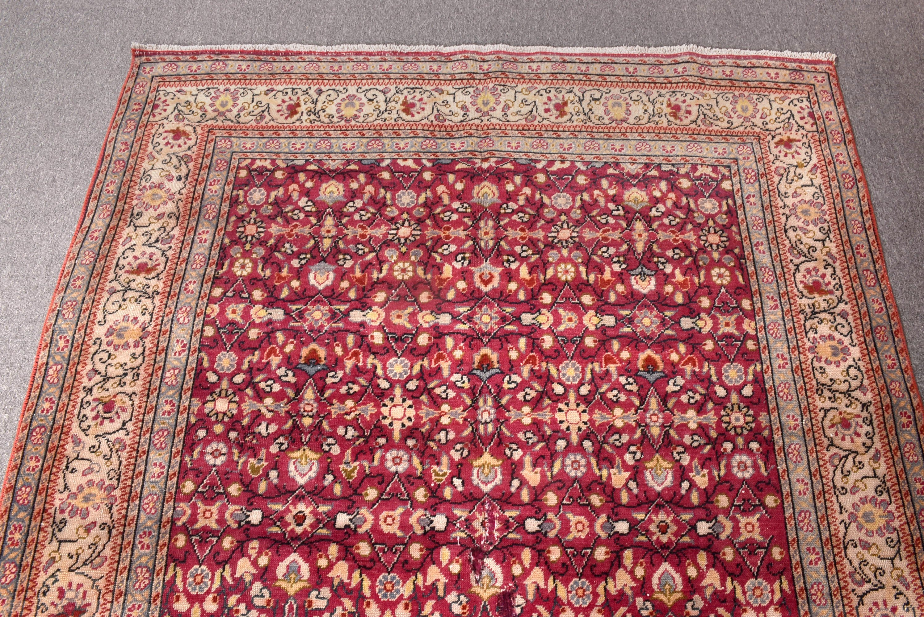 Boho Halı, Mor Açıklama Halısı, Vintage Halı, Türk Halıları, Yatak Odası Halısı, Vintage Alan Kilimi, 5x7,5 ft Alan Halıları, Dekoratif Halılar