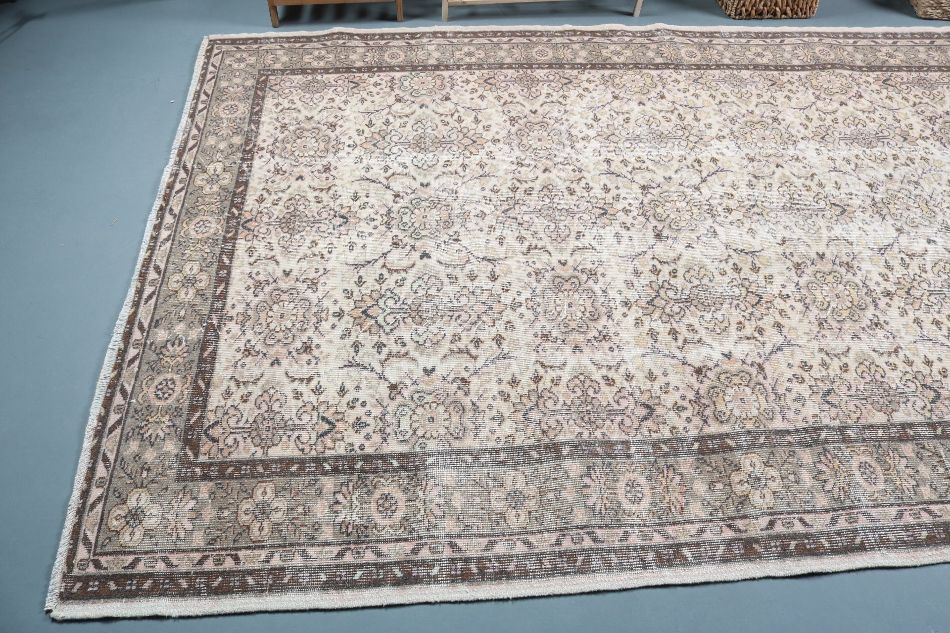Living Room Rug, Turkish Rug, Vintage Rug, Salon Rug, Pastel Rug, 5.8x8.7 ft Large Rug, Home Decor Rug, Oriental Rugs, Rugs for Dining Room