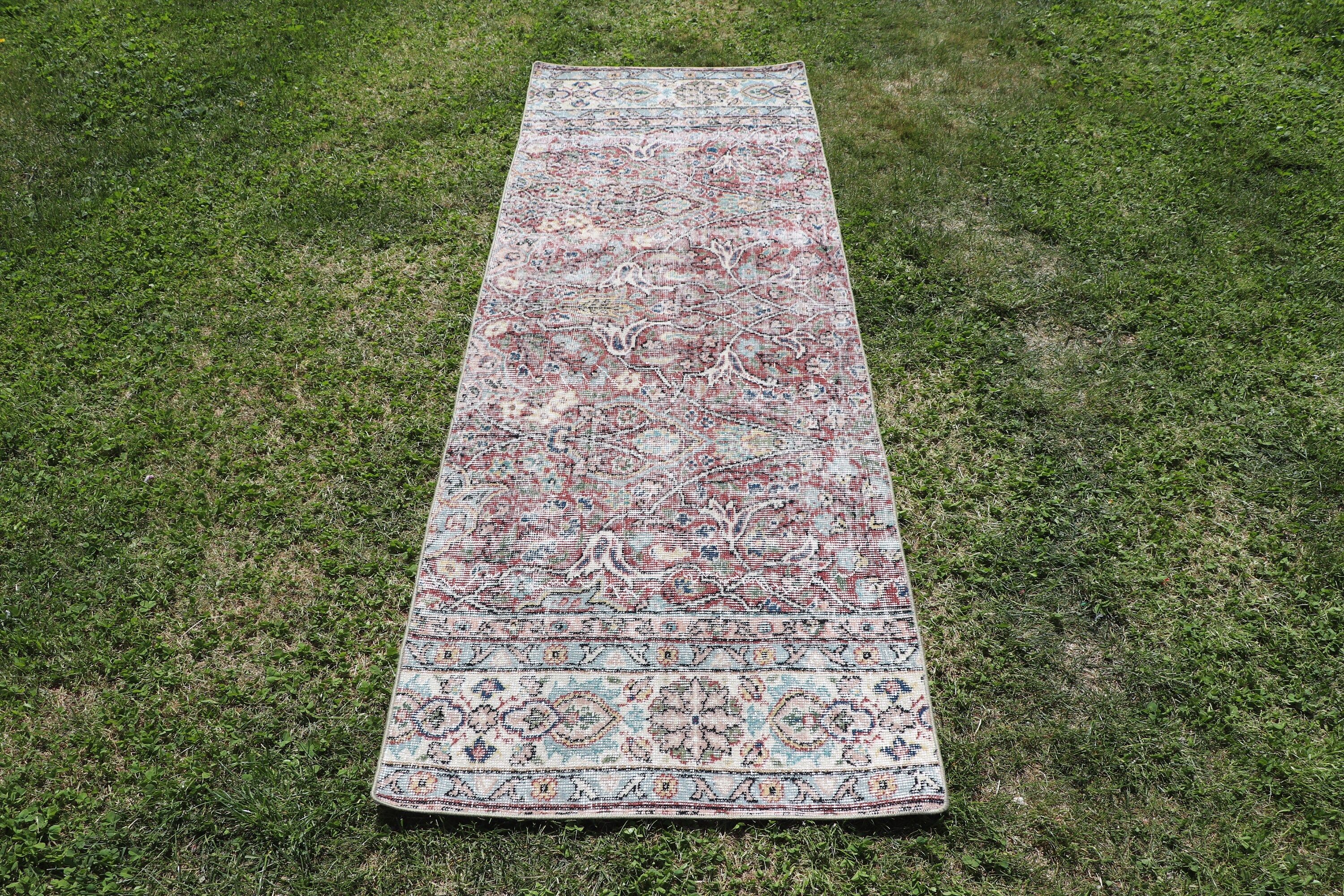 Mavi Fas Halısı, Türk Halıları, 2.3x6.7 ft Runner Halıları, Oryantal Halı, Ev Dekorasyonu Halısı, Vintage Runner Halıları, Vintage Halı, Merdiven Halısı