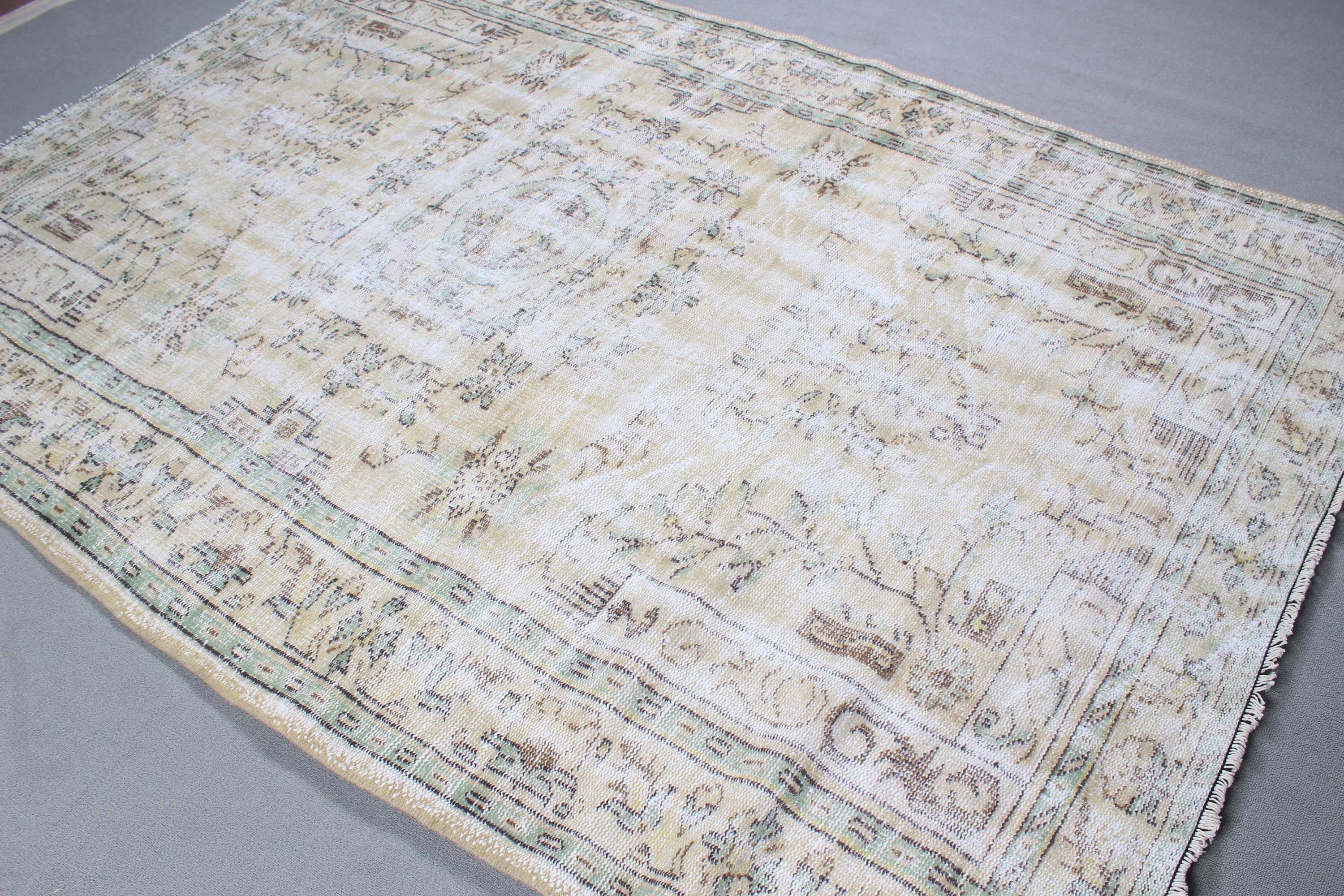 Large Oushak Rug, Turkish Rugs, Beige  6.2x8.9 ft Large Rugs, Tribal Rugs, Flatweave Rug, Bedroom Rug, Vintage Rugs, Wool Rugs