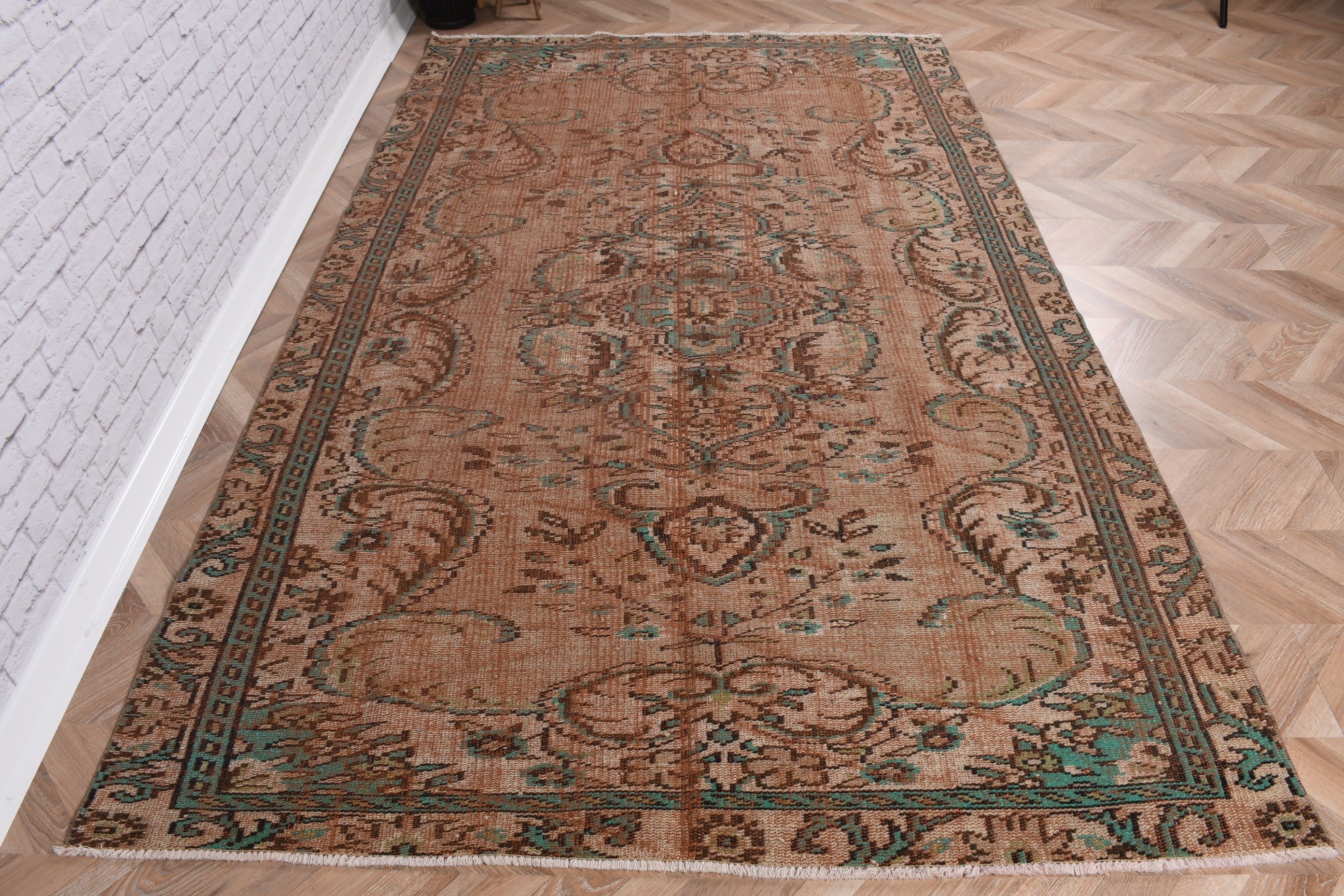 Yatak Odası Halısı, Vintage Halı, Anadolu Halıları, 5.2x8.4 ft Büyük Halılar, Türk Halısı, Kahverengi Antika Halı, Büyük Boho Halısı, Büyük Oushak Halısı