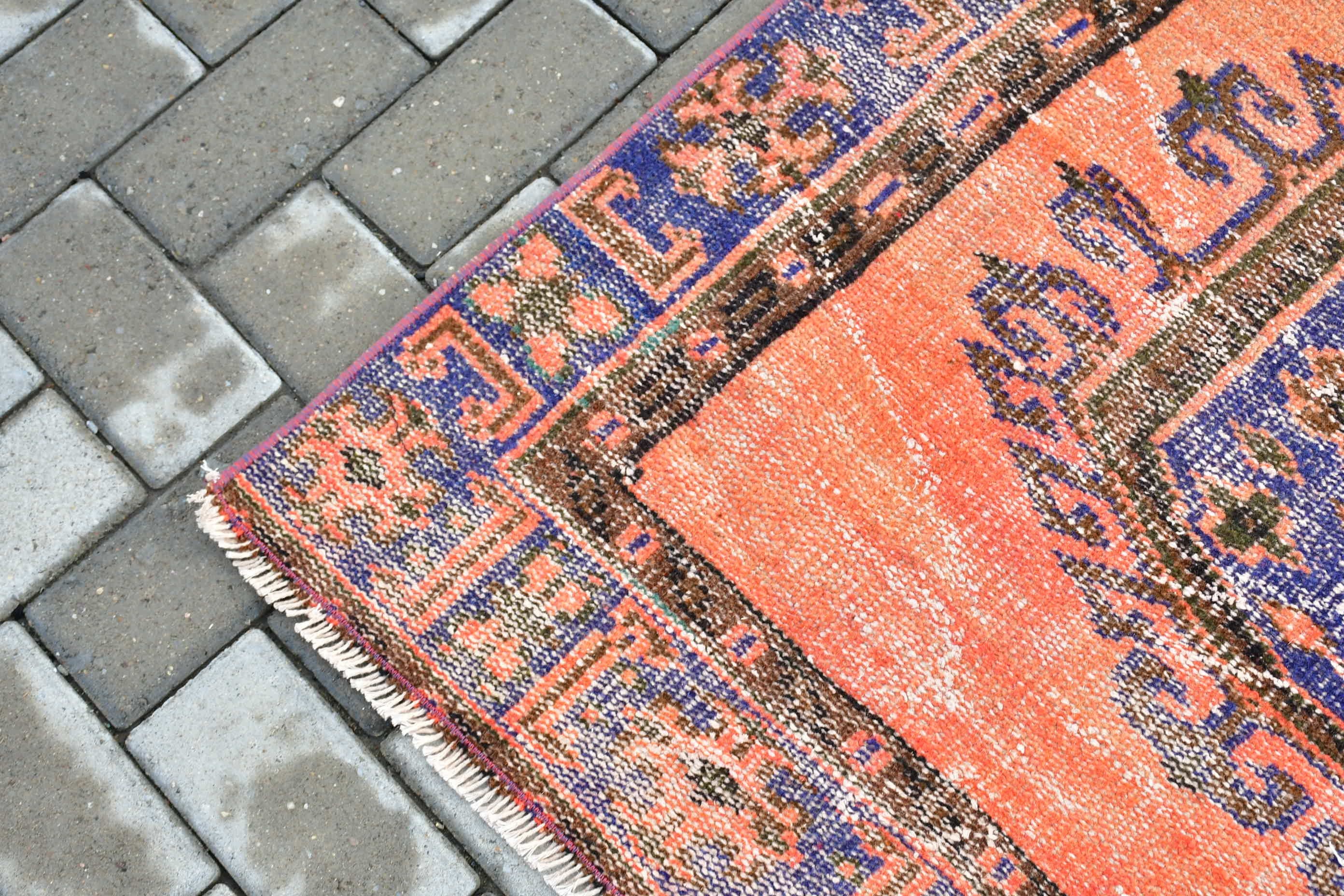 Corridor Rug, Vintage Rug, Hallway Rug, Oriental Rugs, Home Decor Rugs, Turkish Rug, Orange  4x11.3 ft Runner Rug, Muted Rugs