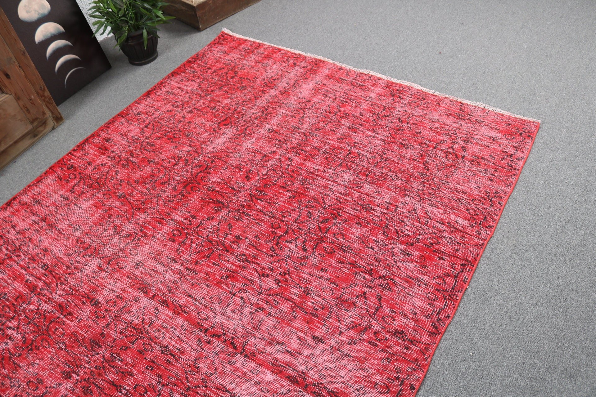 Dining Room Rugs, Red Boho Rugs, Aztec Rug, 5.5x8.4 ft Large Rug, Vintage Rugs, Luxury Rug, Turkish Rug, Home Decor Rugs, Salon Rug