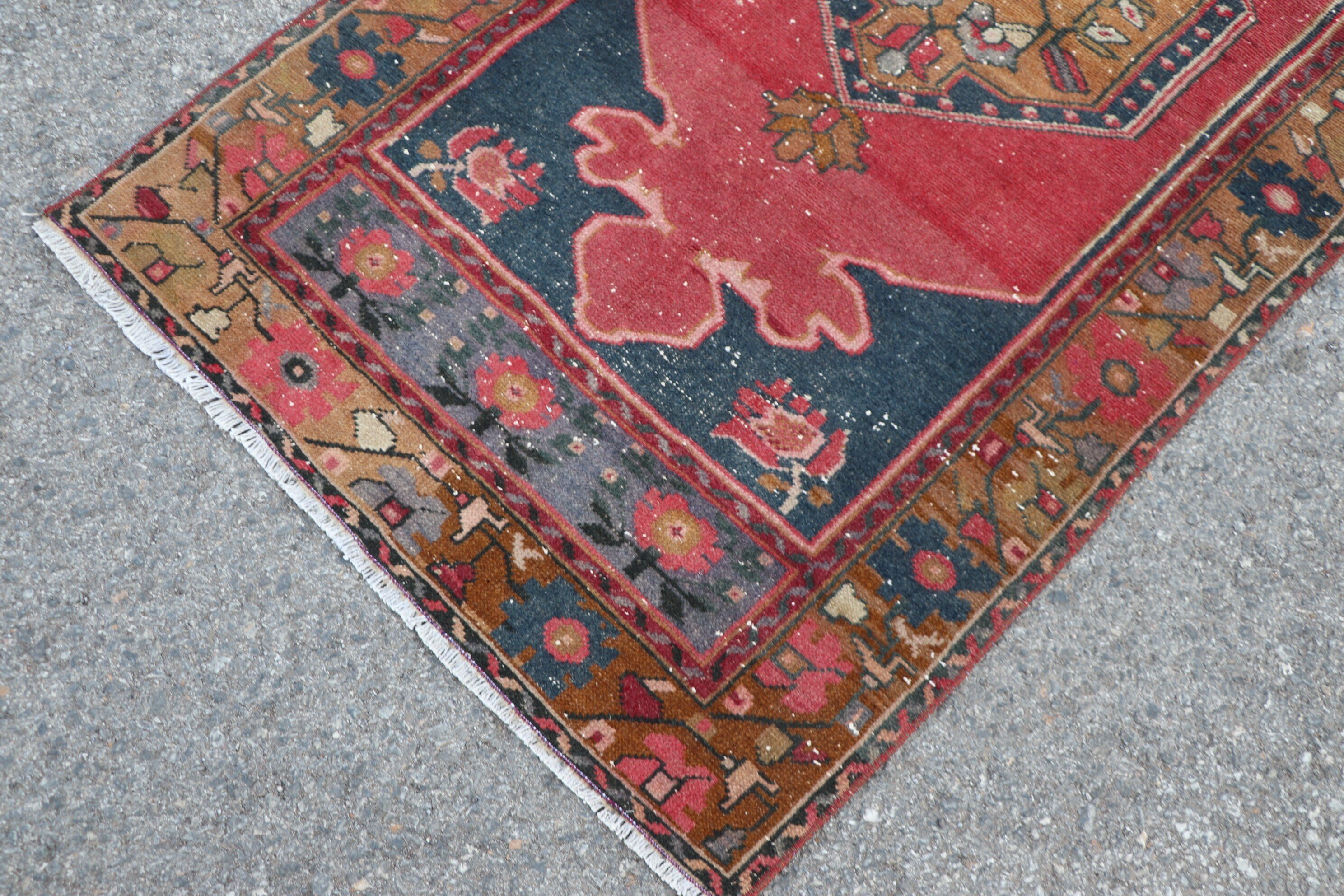 Rugs for Kitchen, Vintage Rug, Oushak Rugs, Kitchen Rug, Turkish Rug, Antique Rug, Entry Rug, Red Home Decor Rug, 3.1x6 ft Accent Rug