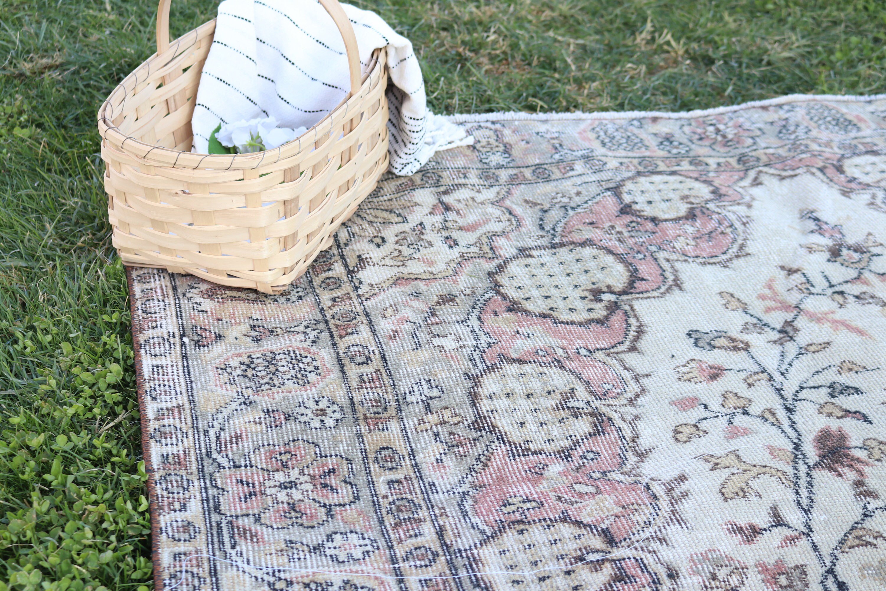 Living Room Rug, 5.4x8.5 ft Large Rug, Beige Wool Rug, Statement Rug, Rugs for Salon, Vintage Rugs, Neutral Rug, Salon Rugs, Turkish Rug