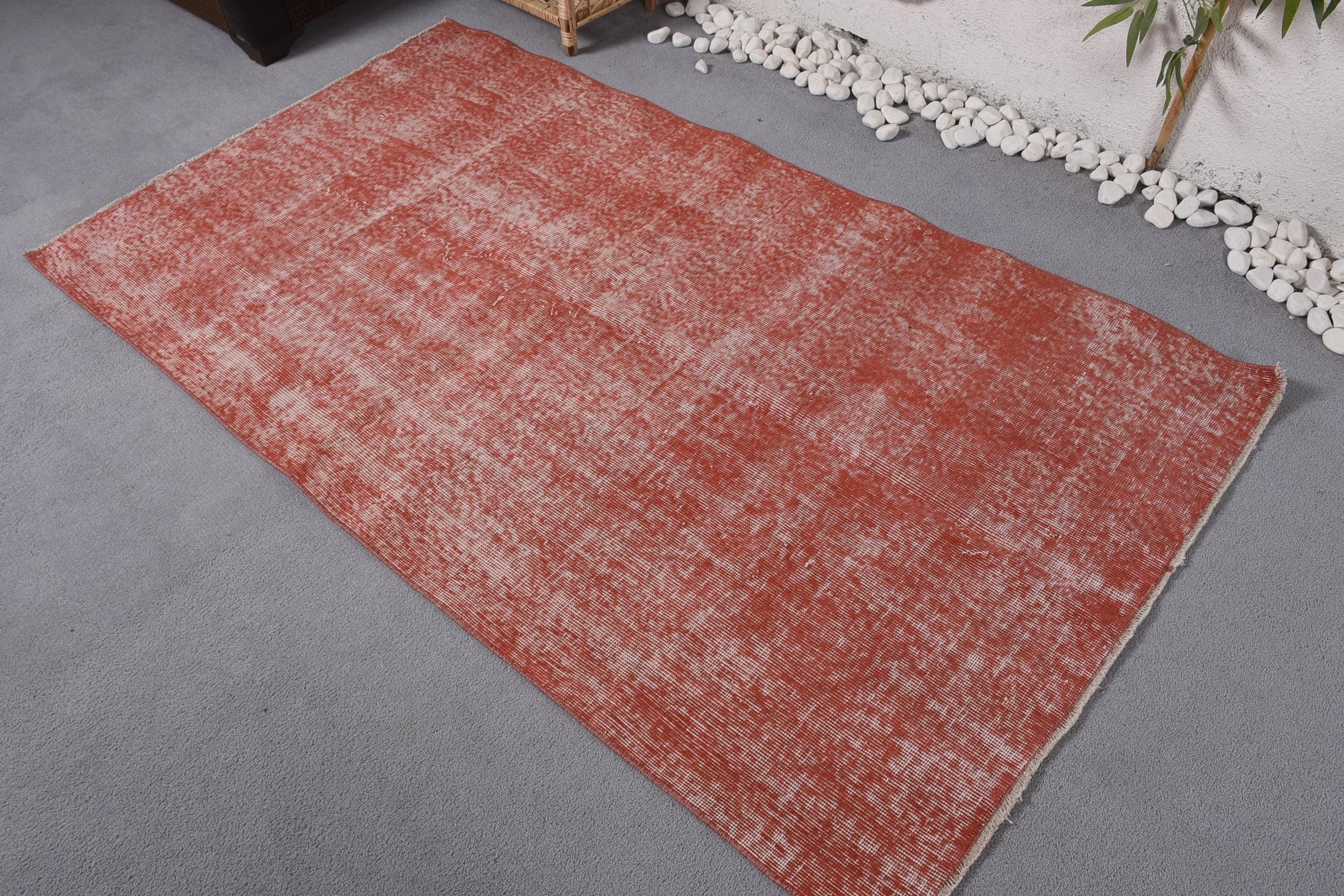 Red Moroccan Rugs, Turkish Rugs, Kitchen Rug, Decorative Rug, Flatweave Rug, Vintage Rugs, Ethnic Rug, Modern Rug, 3.7x6.4 ft Accent Rugs