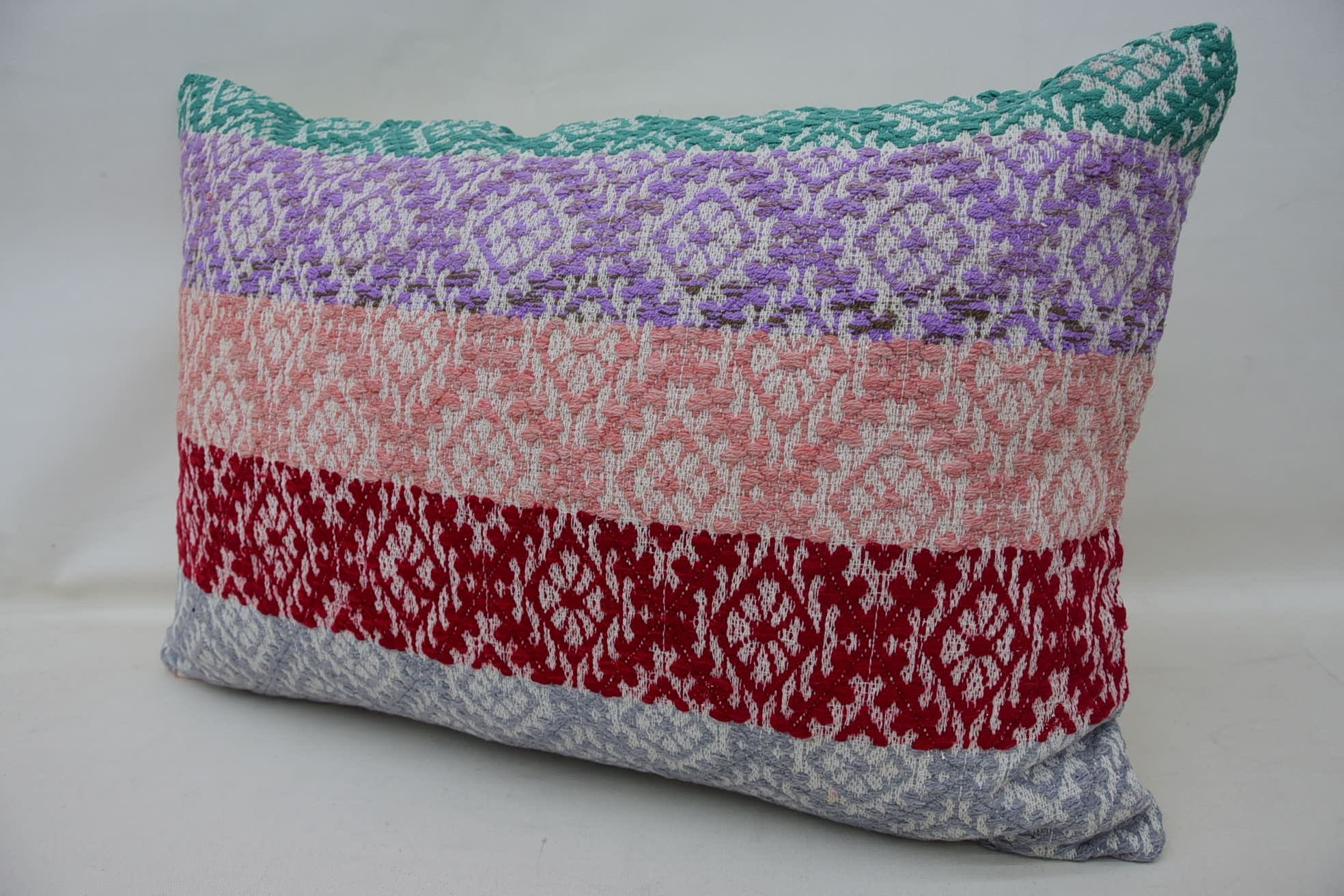 Kilim Pillow Cover, Vintage Kilim Pillow Pillow Cover, Handmade Kilim Cushion, Vintage Pillow, 16"x24" Pink Cushion Cover