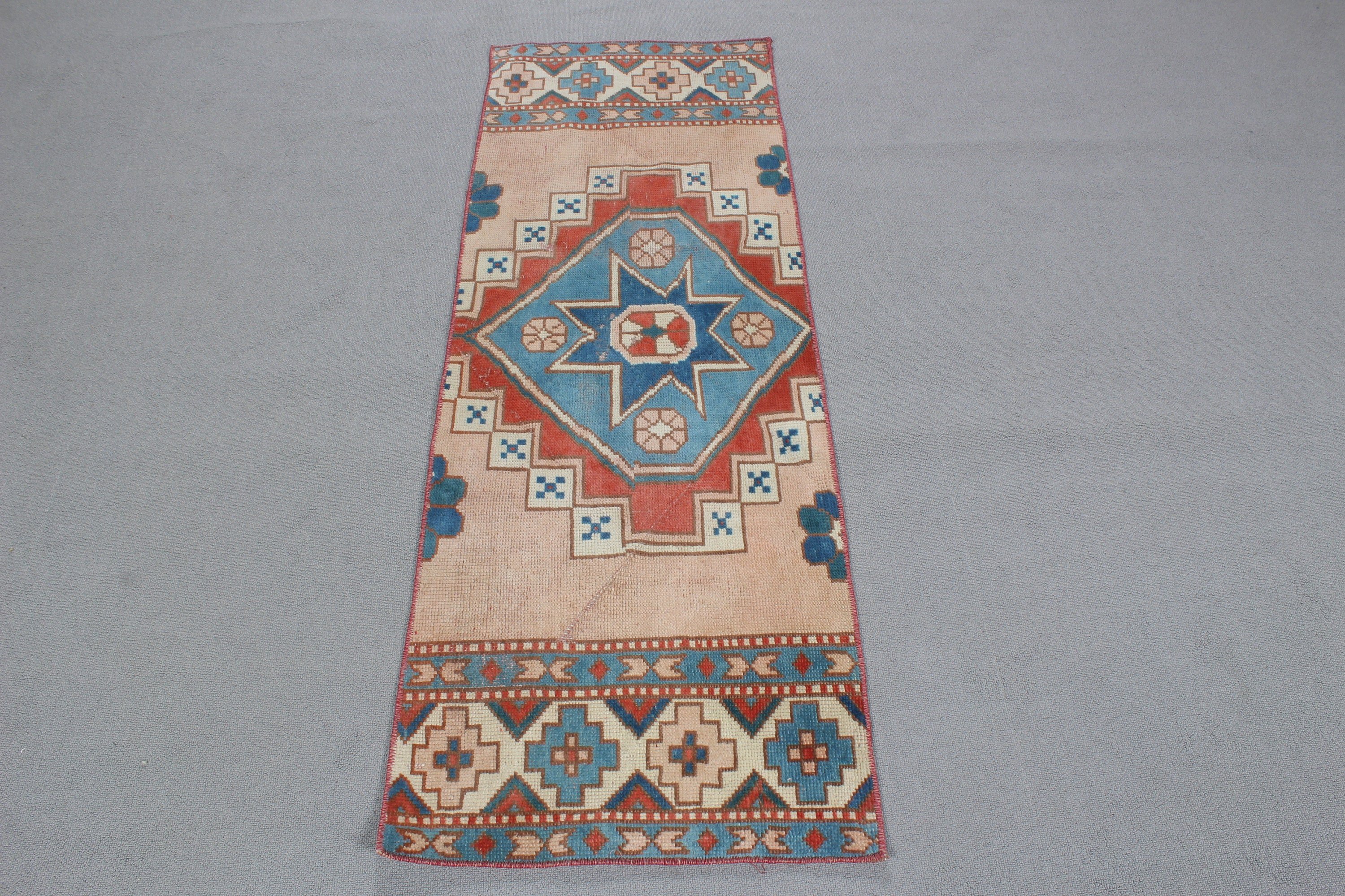 Tribal Rug, Beige Floor Rugs, Corridor Rug, Oushak Rugs, Vintage Runner Rug, Turkish Rug, Antique Rugs, 1.8x5.2 ft Runner Rug, Vintage Rugs