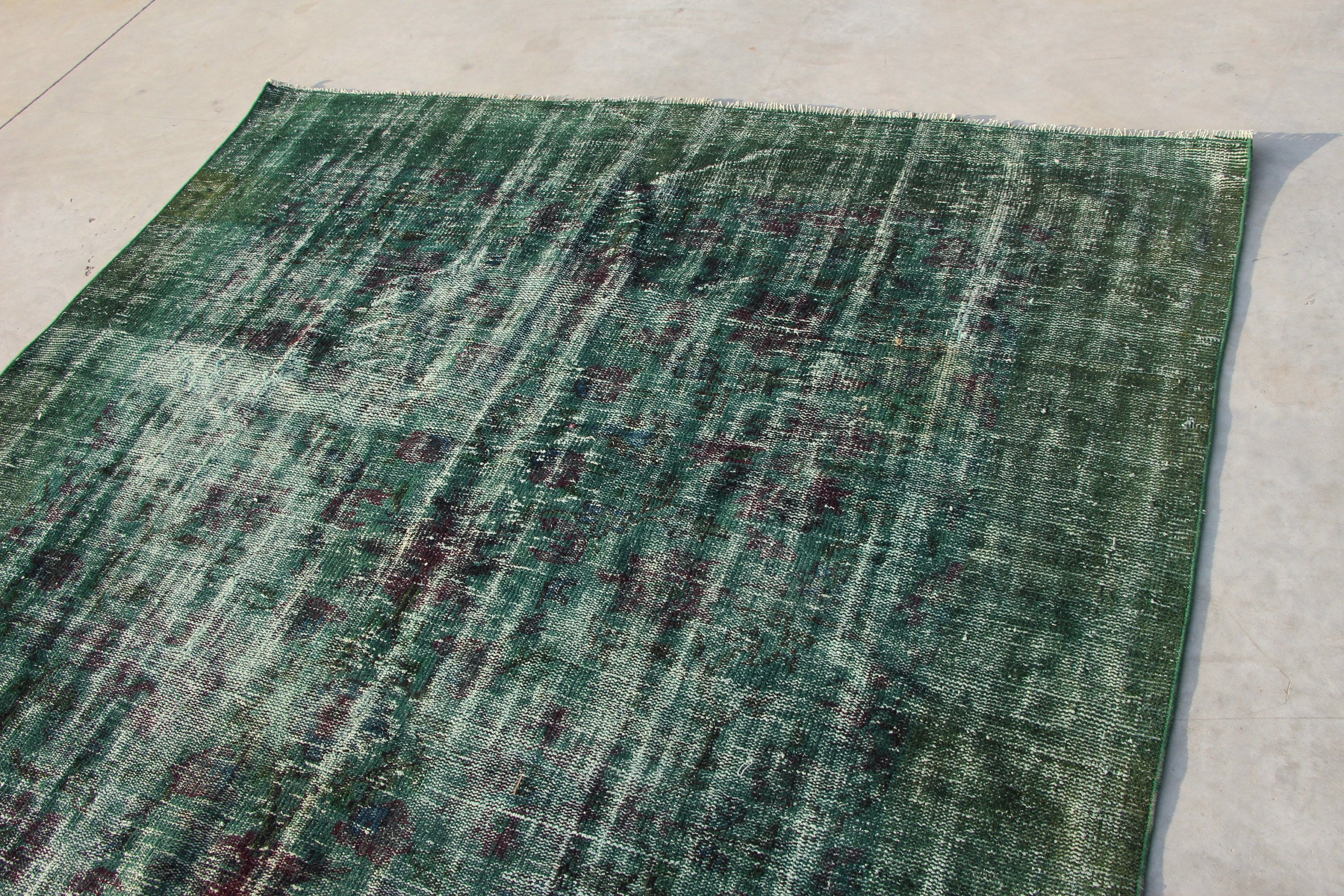 6.3x8.2 ft Large Rugs, Dining Room Rug, Bedroom Rugs, Green Moroccan Rugs, Turkey Rug, Vintage Rug, Turkish Rug, Kitchen Rug