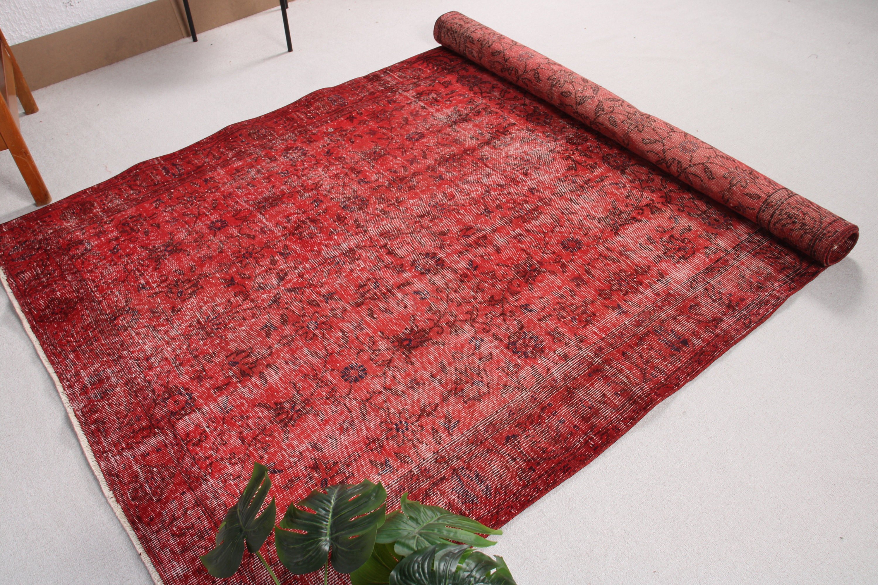 Turkish Rugs, 5.5x9.1 ft Large Rug, Geometric Rug, Ethnic Rug, Salon Rugs, Red Statement Rug, Handwoven Rugs, Living Room Rug, Vintage Rug