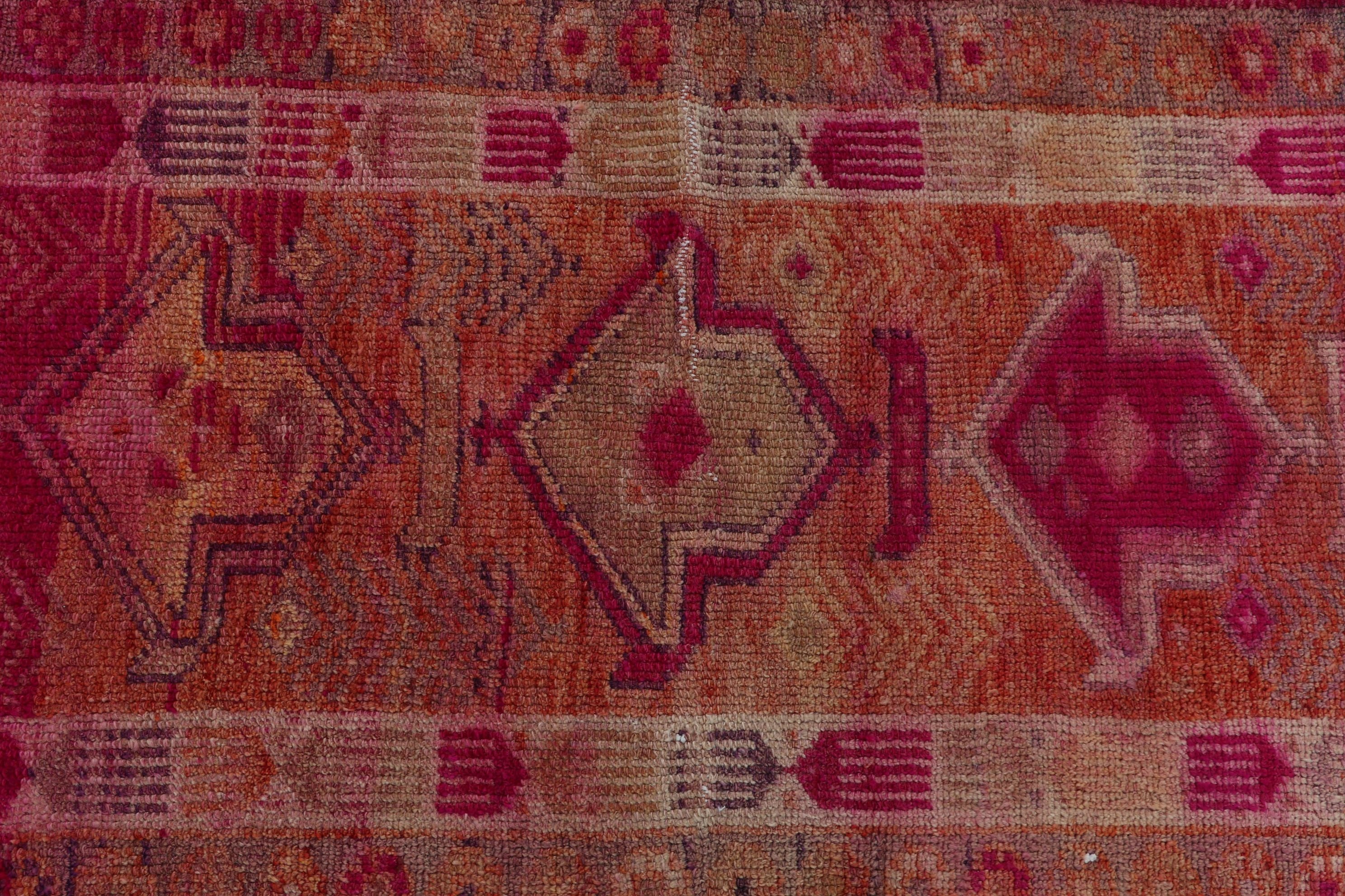 2.8x6.9 ft Accent Rug, Nursery Rug, Anatolian Rug, Aesthetic Rug, Orange Floor Rug, Entry Rugs, Vintage Rugs, Moroccan Rug, Turkish Rugs