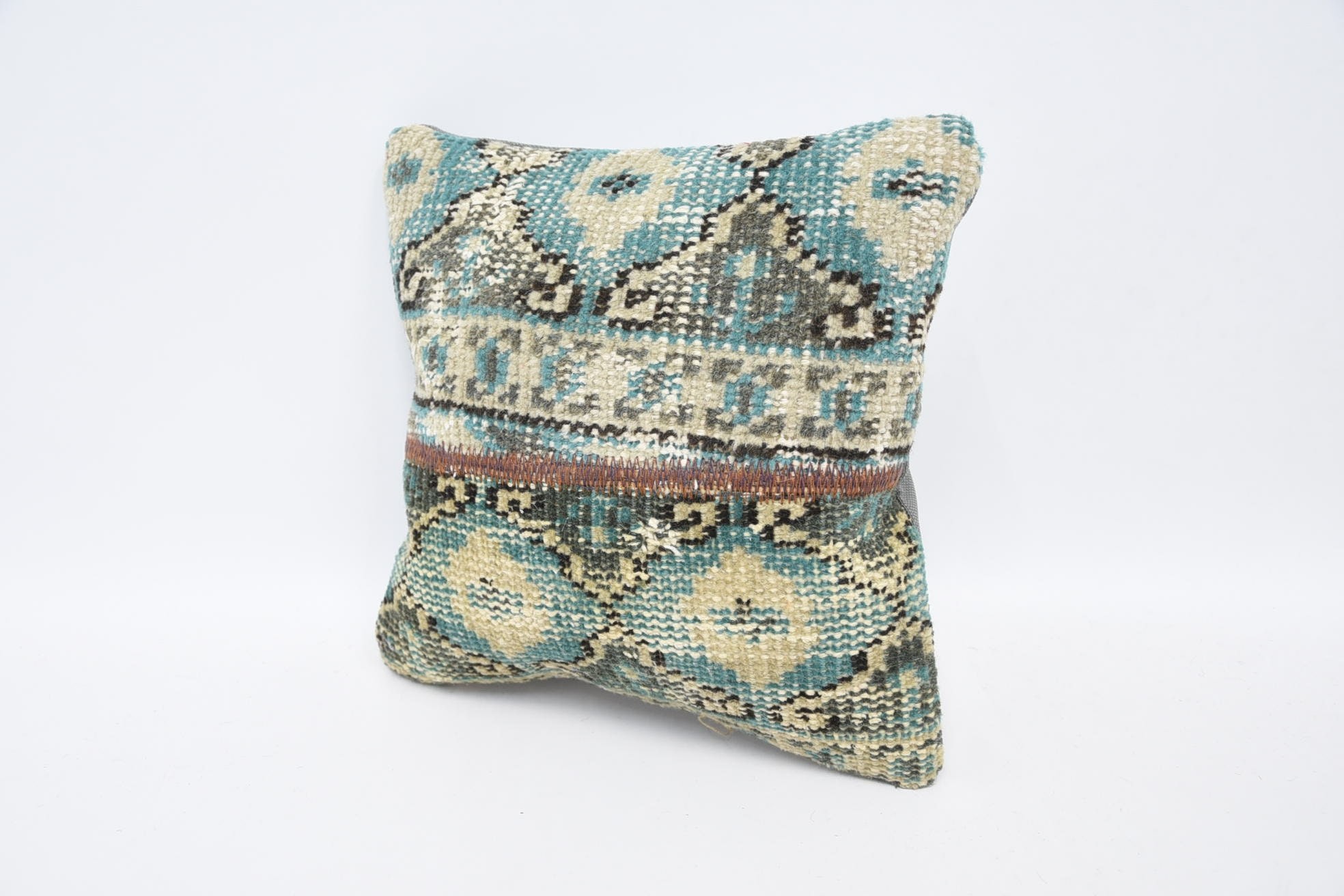 Ethnic Pillow Cover Cushion Cover, Pillow for Sofa, Antique Pillows, Home Decor Pillow, Floor Pillow, 12"x12" Blue Pillow Sham