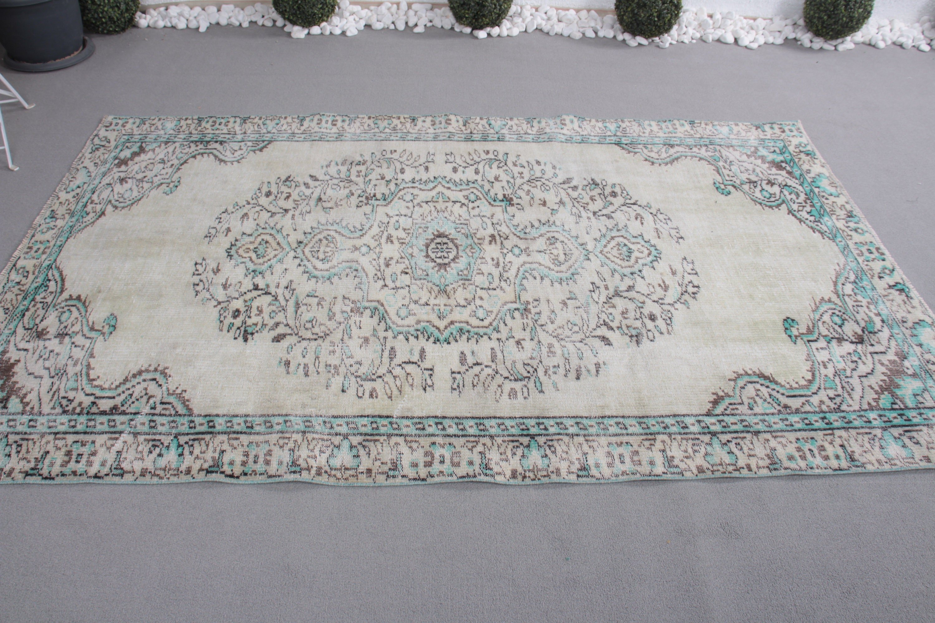 Boho Rug, Turkish Rugs, Moroccan Rug, Indoor Rugs, 4.8x7.8 ft Area Rug, Decorative Rugs, Vintage Rug, Vintage Area Rugs, Beige Neutral Rugs