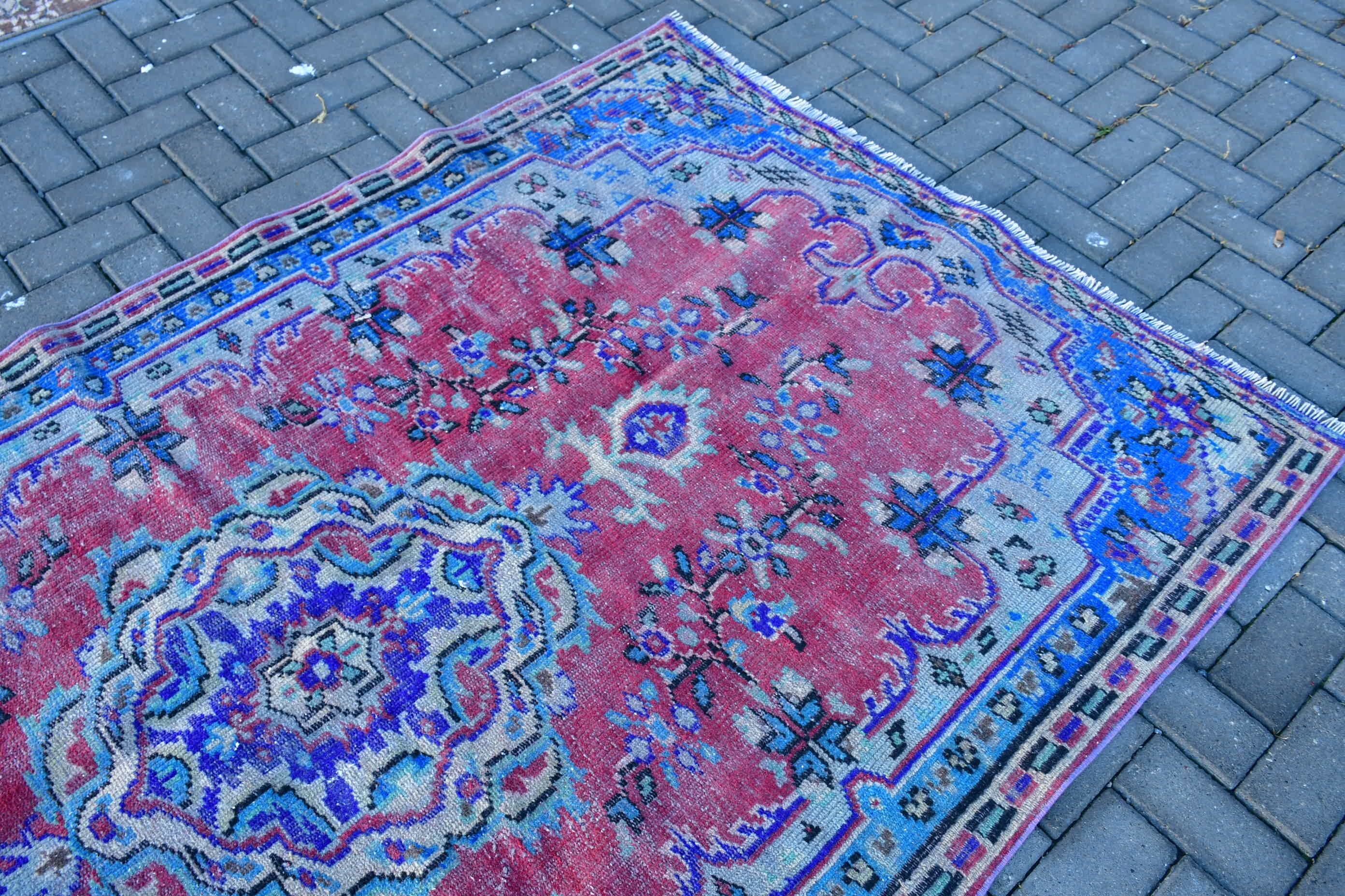 4.5x7.8 ft Area Rugs, Red Cool Rug, Rugs for Living Room, Bedroom Rug, Antique Rug, Turkish Rugs, Moroccan Rug, Vintage Rug, Floor Rug