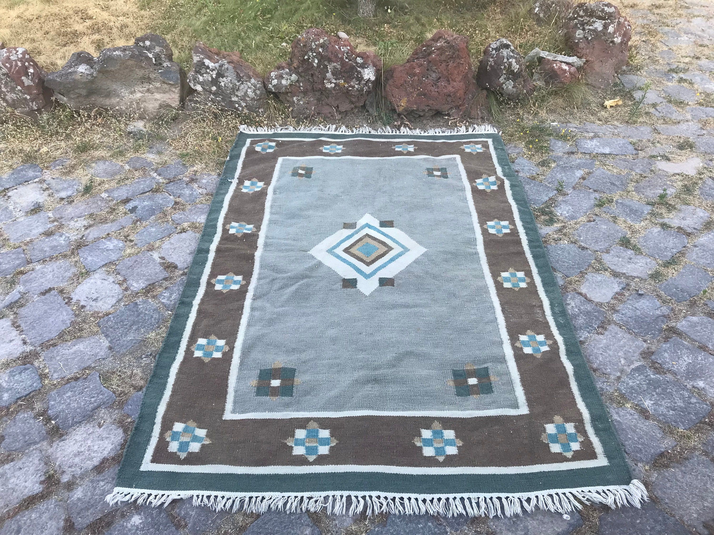 Türk Halıları, Yeşil Oryantal Halılar, Çocuk Halıları, Kilim, Havalı Halı, 3,8x5,7 ft Accent Halı, Vintage Halılar, Yatak Odası Halısı, Aztek Halısı, Oryantal Halı