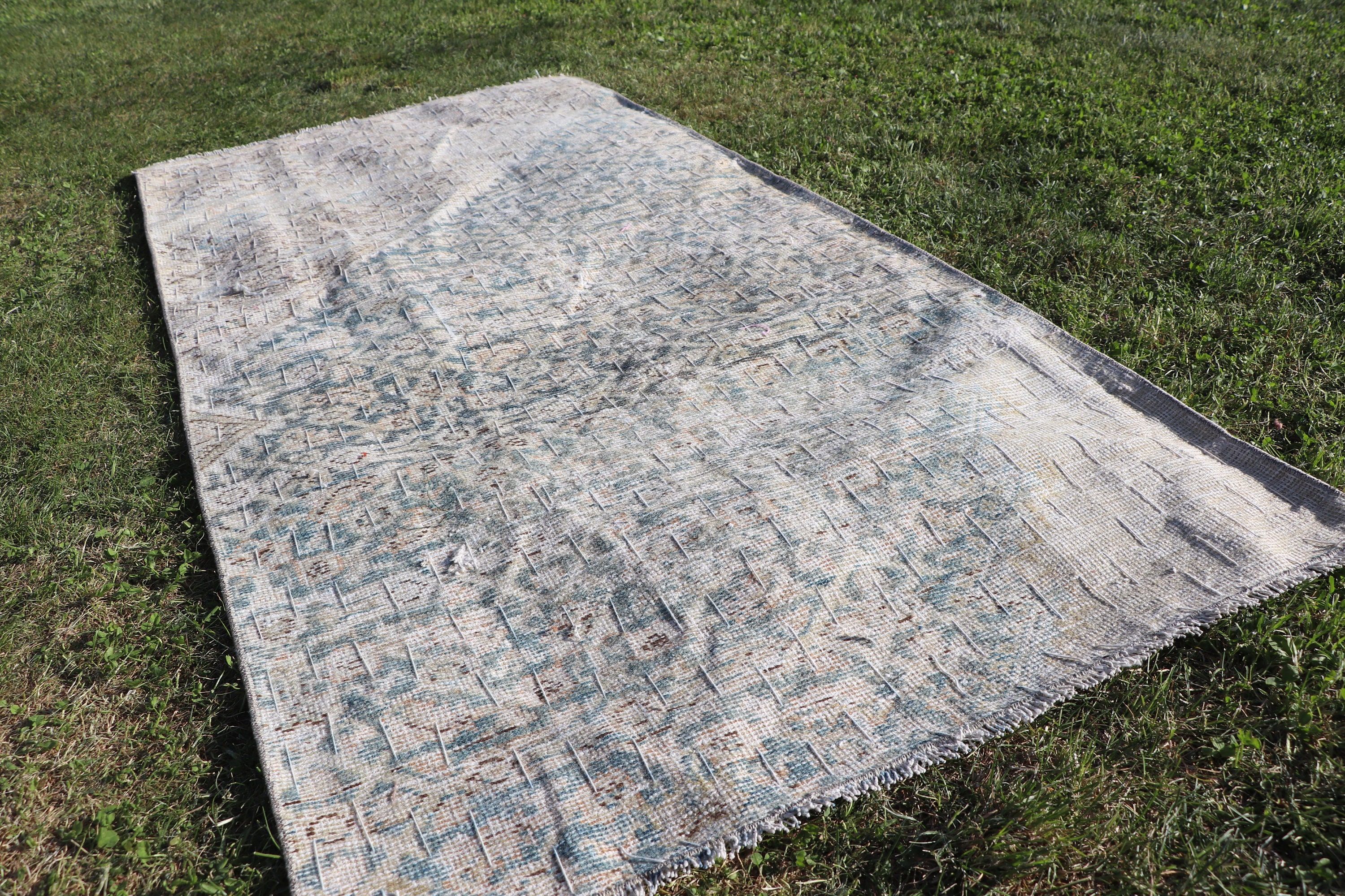 Fas Halısı, Organik Halılar, Bej 2.5x5.2 ft Küçük Halı, Vintage Halı, Araba Paspas Halısı, Antika Halı, Türk Halıları, Kapı Paspas Halıları