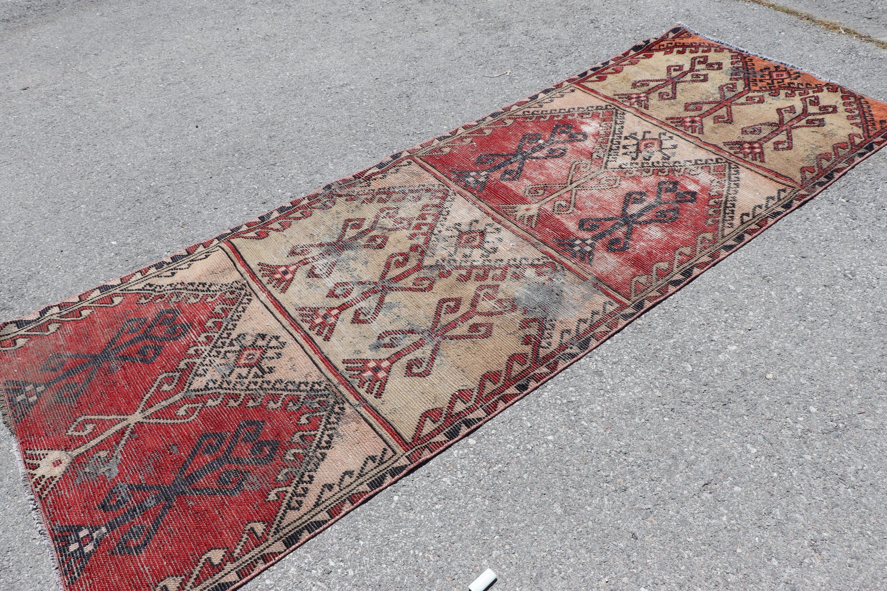 Türk Halıları, Fas Halıları, 3.5x9.1 ft Runner Halıları, Runner Halıları, Kırmızı Fas Halıları, Mutfak Halısı, Etnik Halı, Vintage Halı