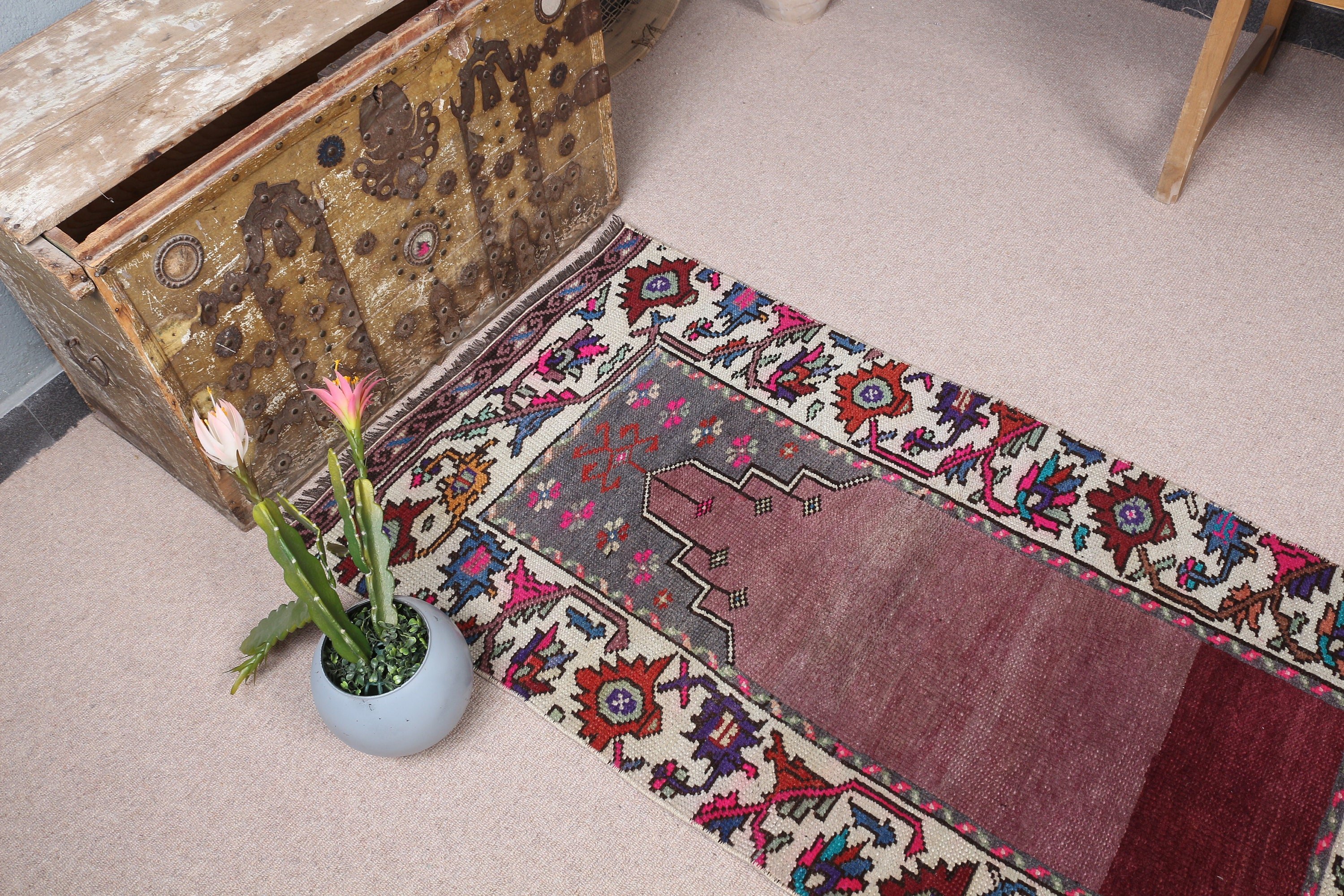 2.4x4.8 ft Small Rug, Floor Rugs, Turkish Rugs, Nursery Rug, Rugs for Nursery, Entry Rug, Vintage Rug, Beige Cool Rug