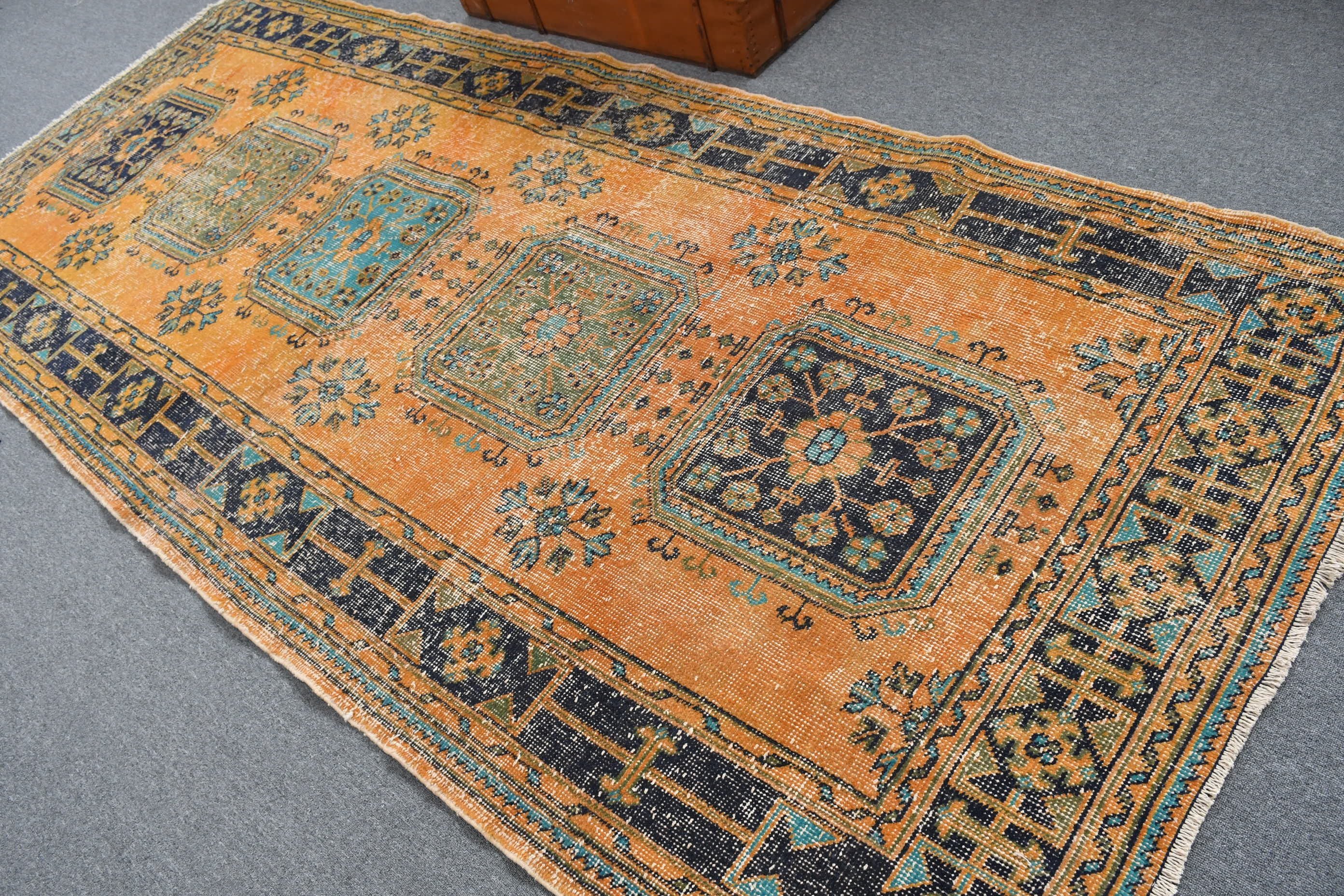 Living Room Rugs, Aztec Rugs, 4.7x11.1 ft Large Rugs, Floor Rug, Antique Rug, Rugs for Salon, Dining Room Rug, Turkish Rug, Vintage Rugs