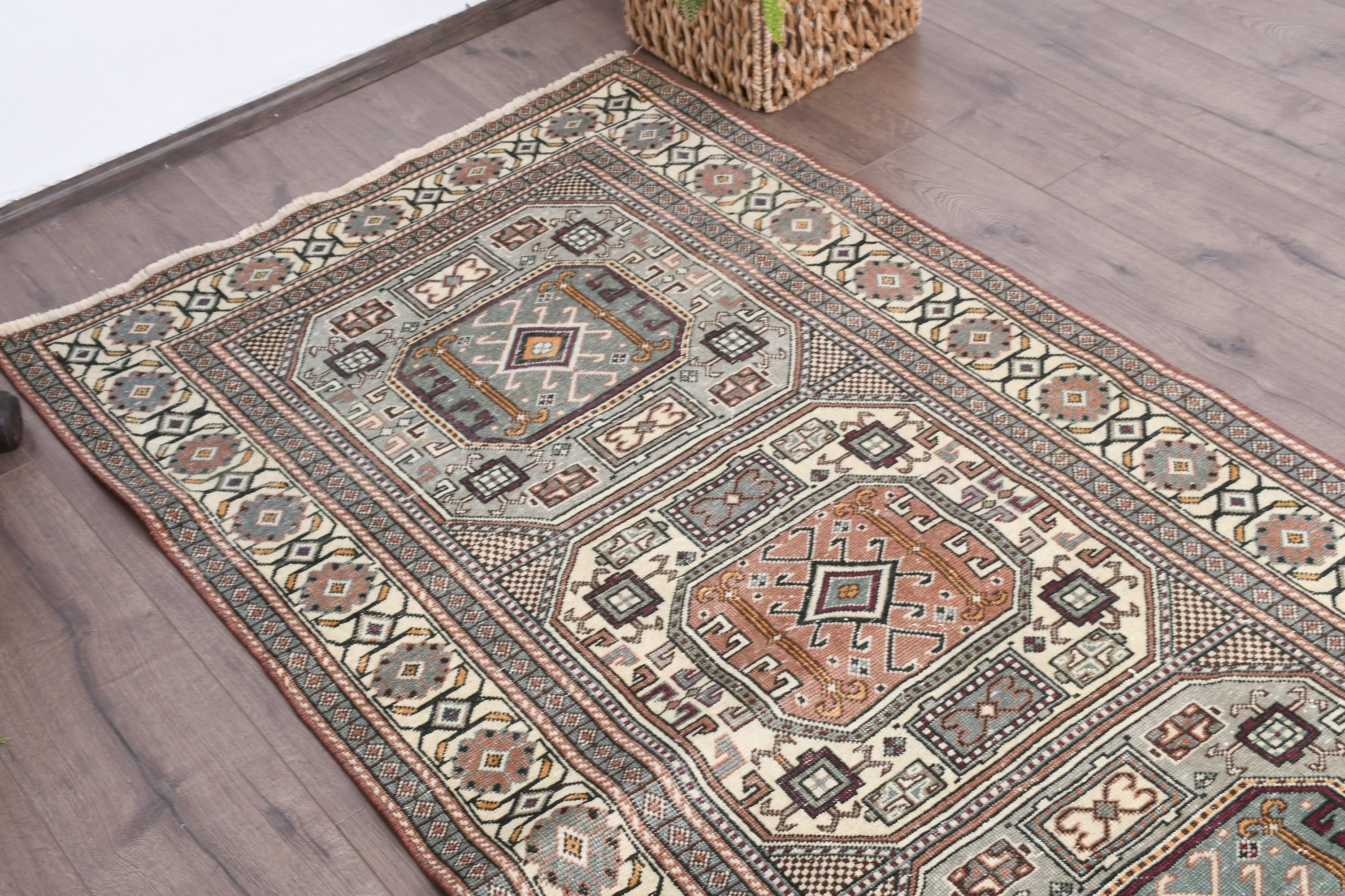 Cool Rugs, 3.2x6.2 ft Accent Rug, Turkish Rug, Antique Rug, Nursery Rug, Bedroom Rug, Rugs for Kitchen, Gray Kitchen Rug, Vintage Rug