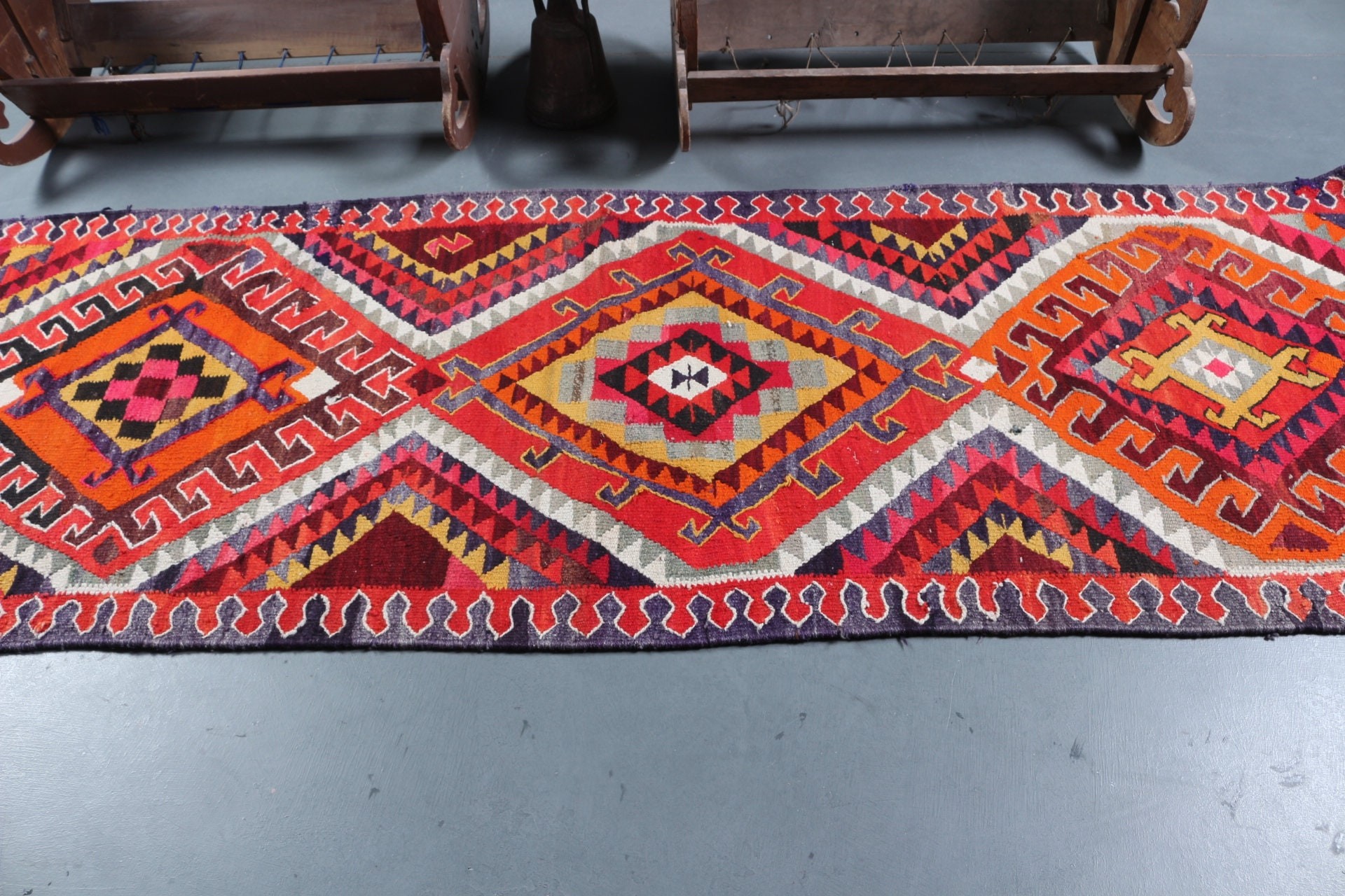 Anatolian Rug, Hallway Rugs, Orange Antique Rugs, Turkish Rugs, Home Decor Rug, Vintage Rug, 3.3x9.4 ft Runner Rug, Rugs for Kitchen