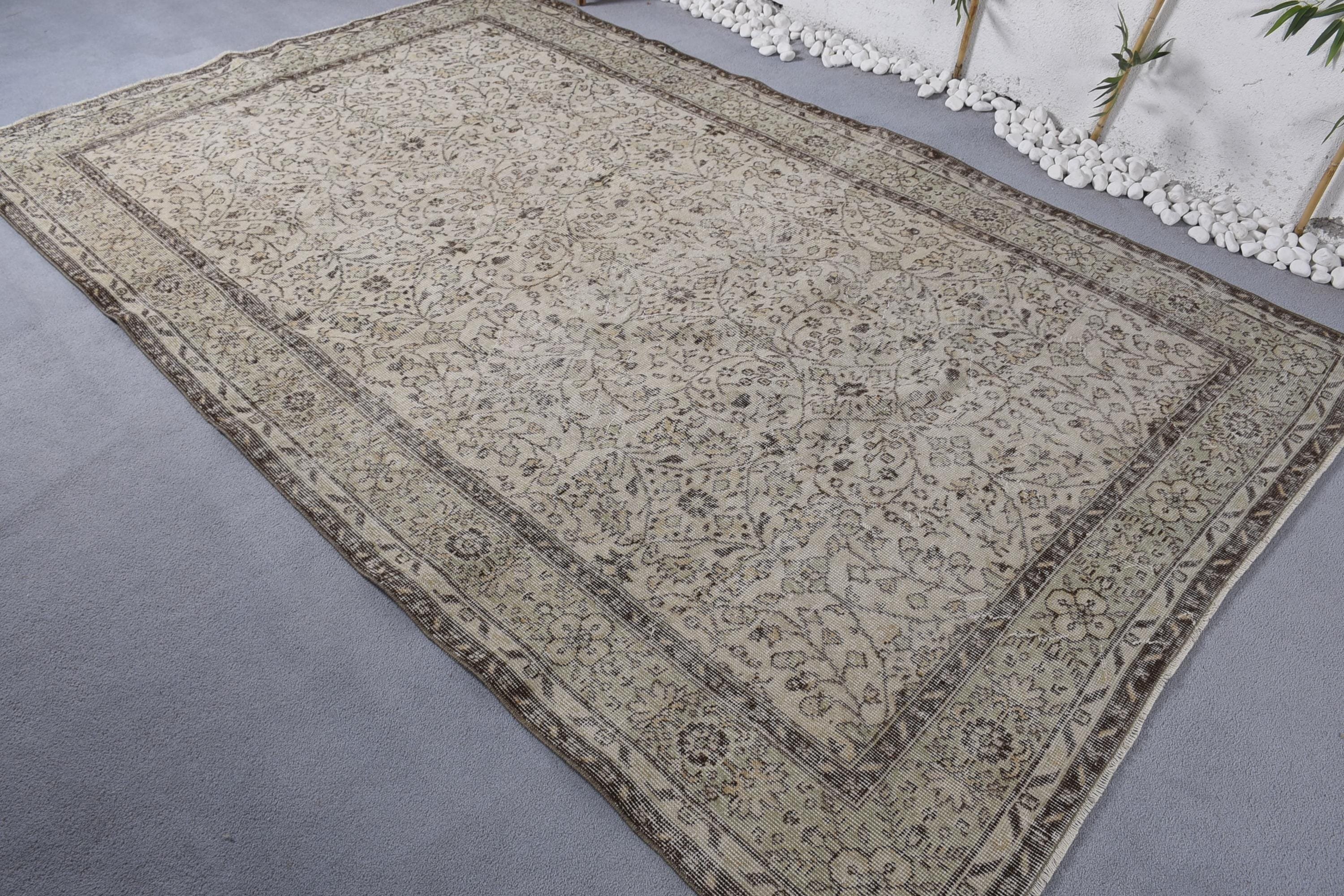 Beige Oushak Rugs, Antique Rug, Vintage Rug, Turkish Rug, Large Boho Rugs, 6x9.6 ft Large Rug, Neutral Rug, Modern Rugs, Large Vintage Rug