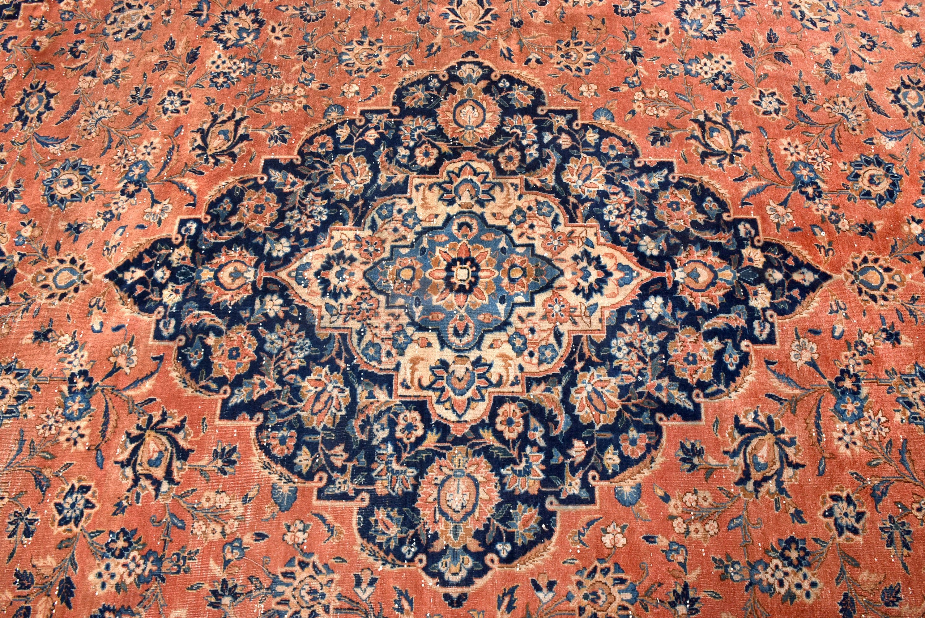 Oturma Odası Halısı, Egzotik Halı, Yatak Odası Halısı, 9.7x12.5 ft Büyük Boy Halı, Düz Dokuma Halılar, Turuncu Yün Halılar, Salon Halısı, Türk Halıları, Vintage Halılar