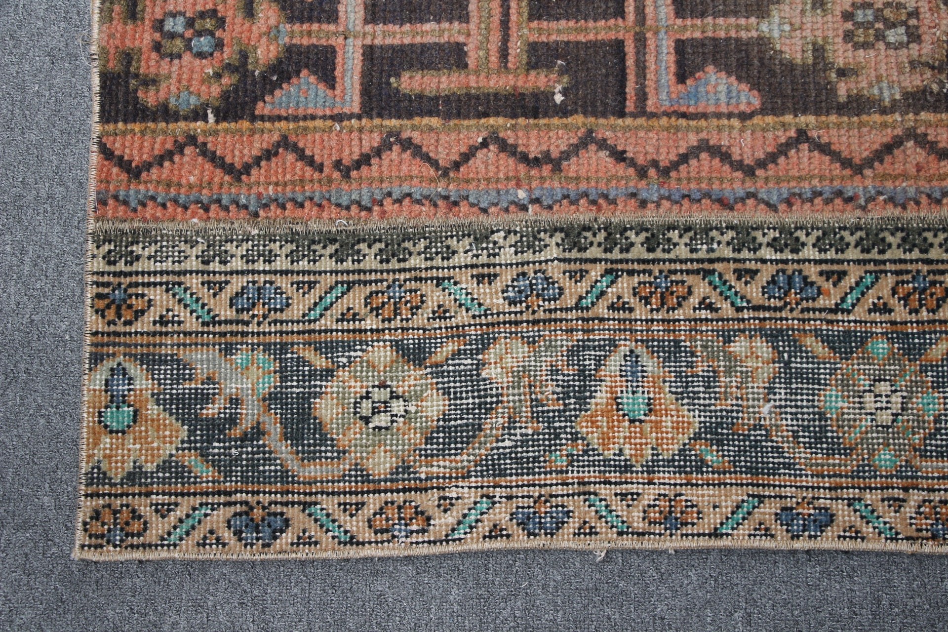 Etnik Halı, Vintage Halı, Merdiven Halıları, Havalı Halı, Antika Halılar, 2.5x8.4 ft Runner Halısı, Bej Anadolu Halısı, Koridor Halısı, Türk Halısı