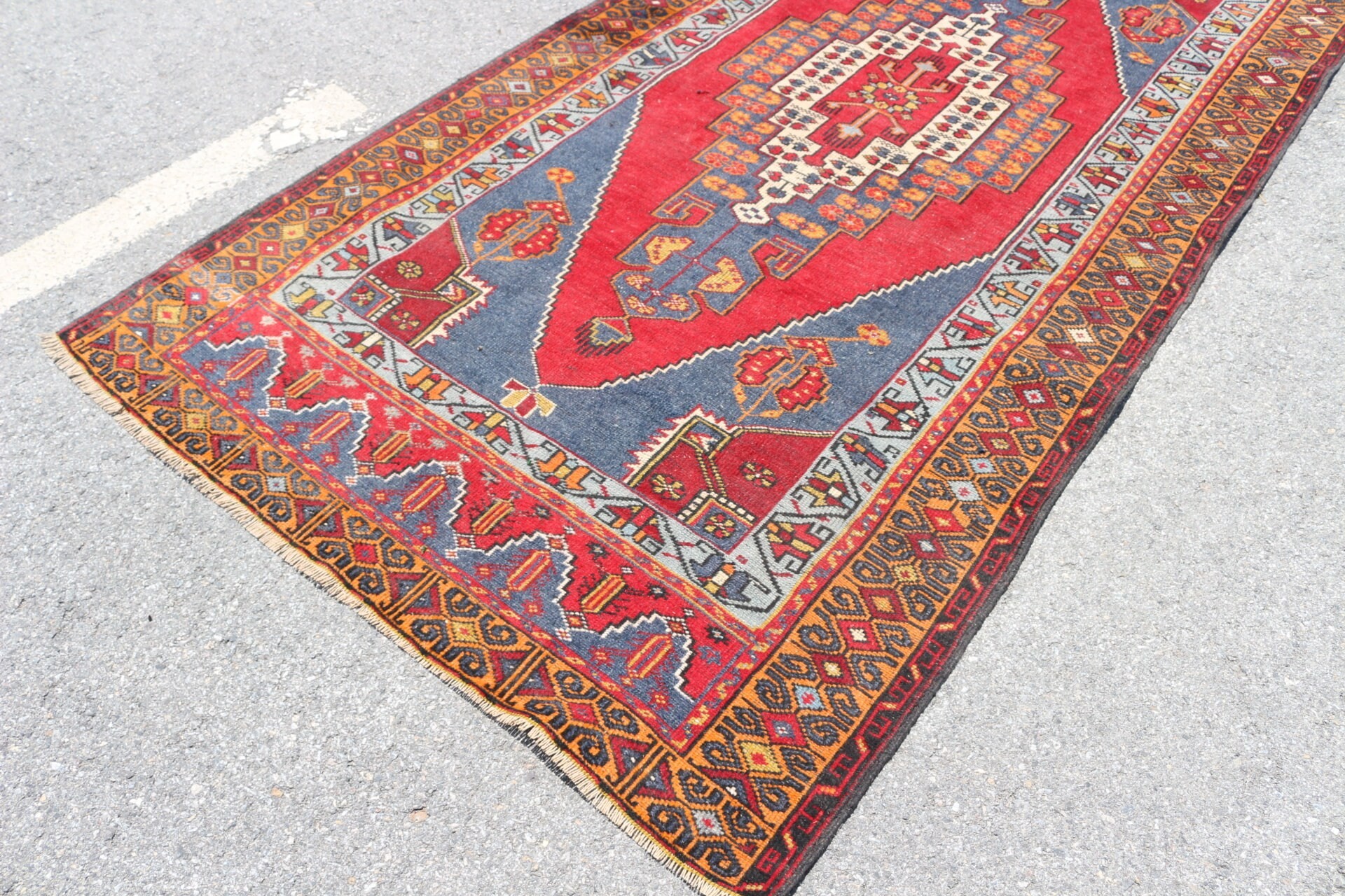 Red Cool Rug, Vintage Rug, Oriental Rugs, Bedroom Rug, 4.8x9.3 ft Large Rug, Large Wool Rug Rugs, Dining Room Rugs, Wool Rug, Turkish Rugs